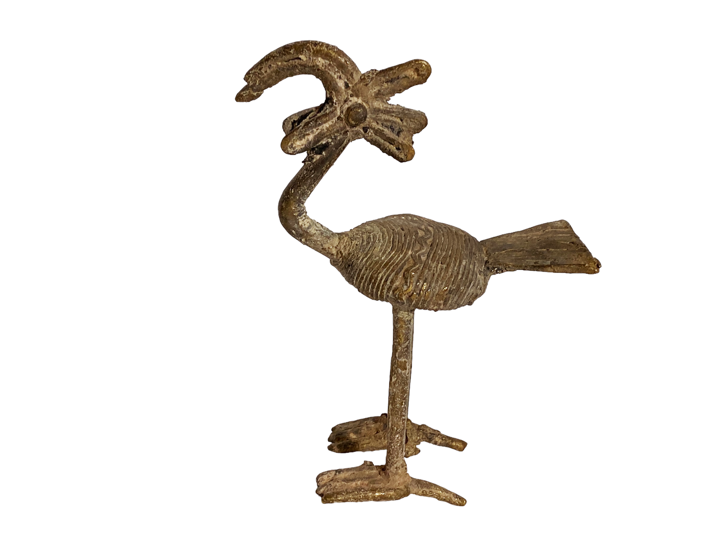 #416  African Lobi Bronze Bird/ Gold Weight 4.5'" W by 5.5" h