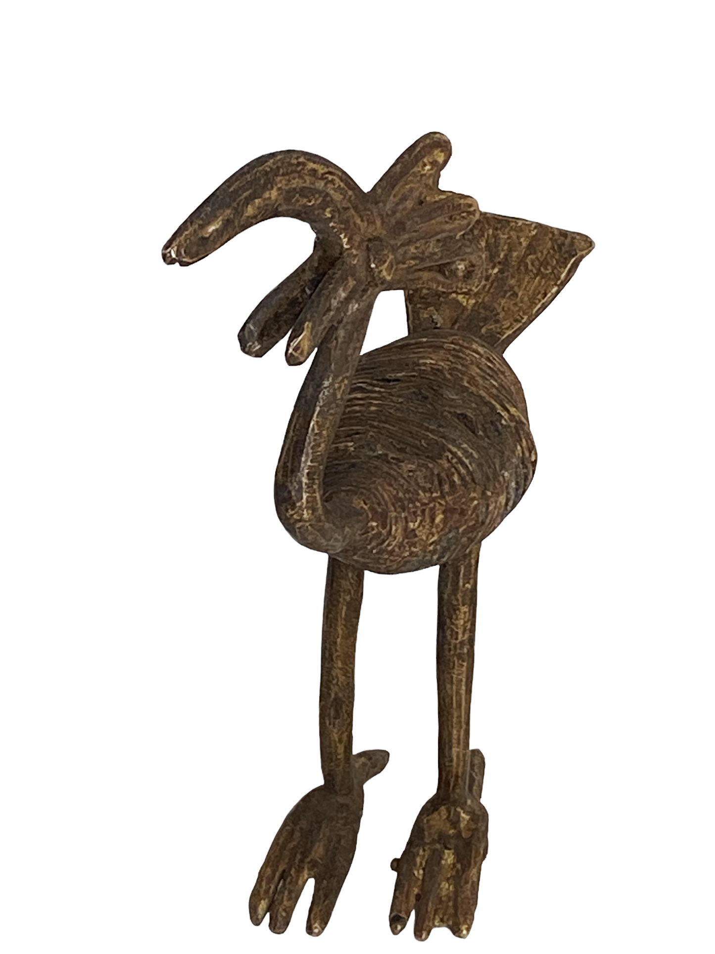 #2994 African Lobi Bronze Bird/ Gold Weight 4.5'" W by 5.75" h