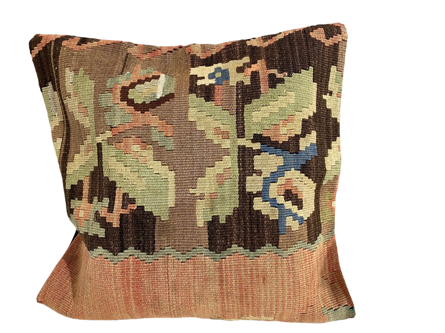 #5280 Superb Custom Made Old Turkish Tribal Kilim Pillow Cover 20" by 20"