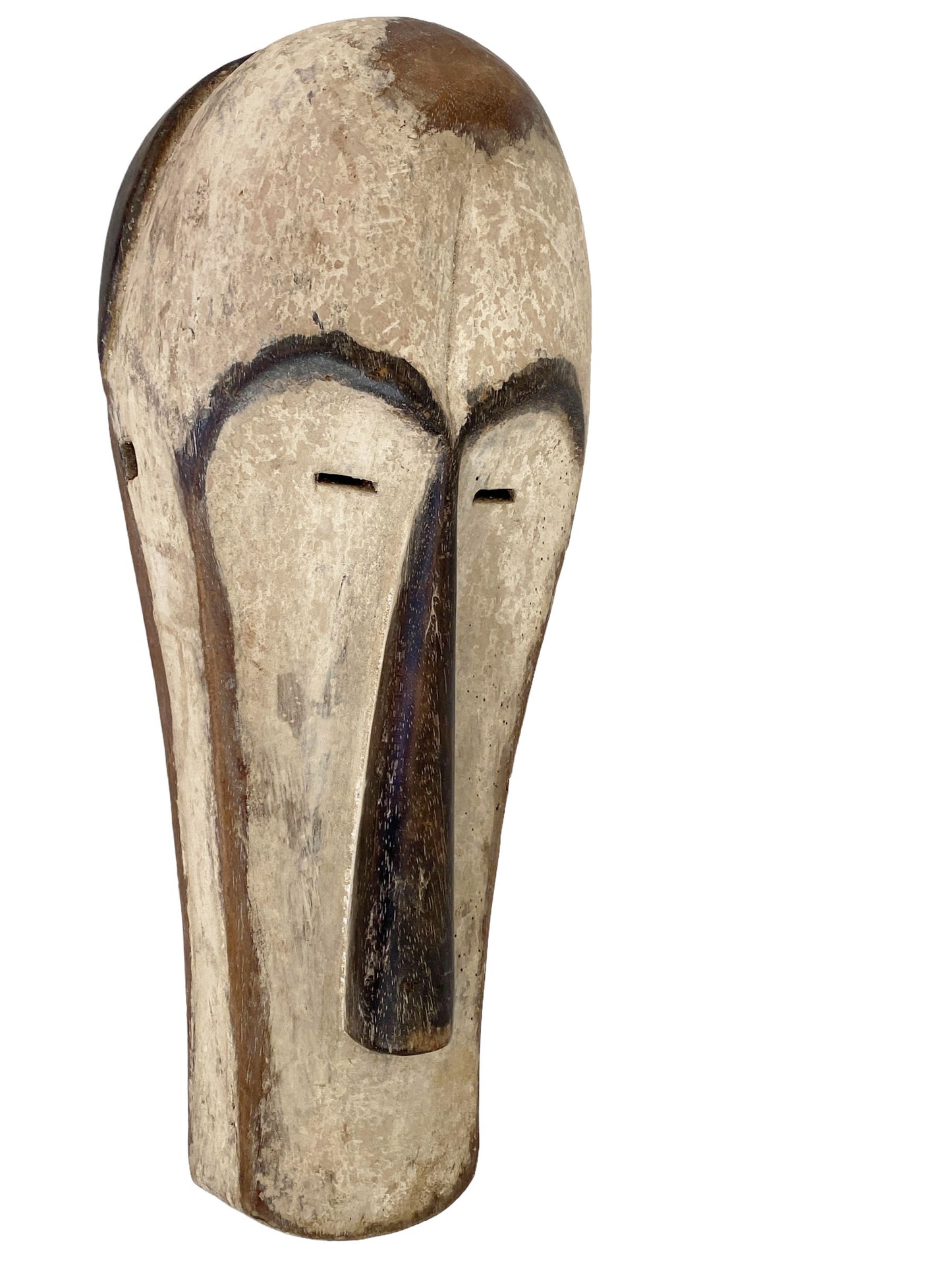 # 5381 Fang Mask Elongated Face Gabon African Mask 18" H
