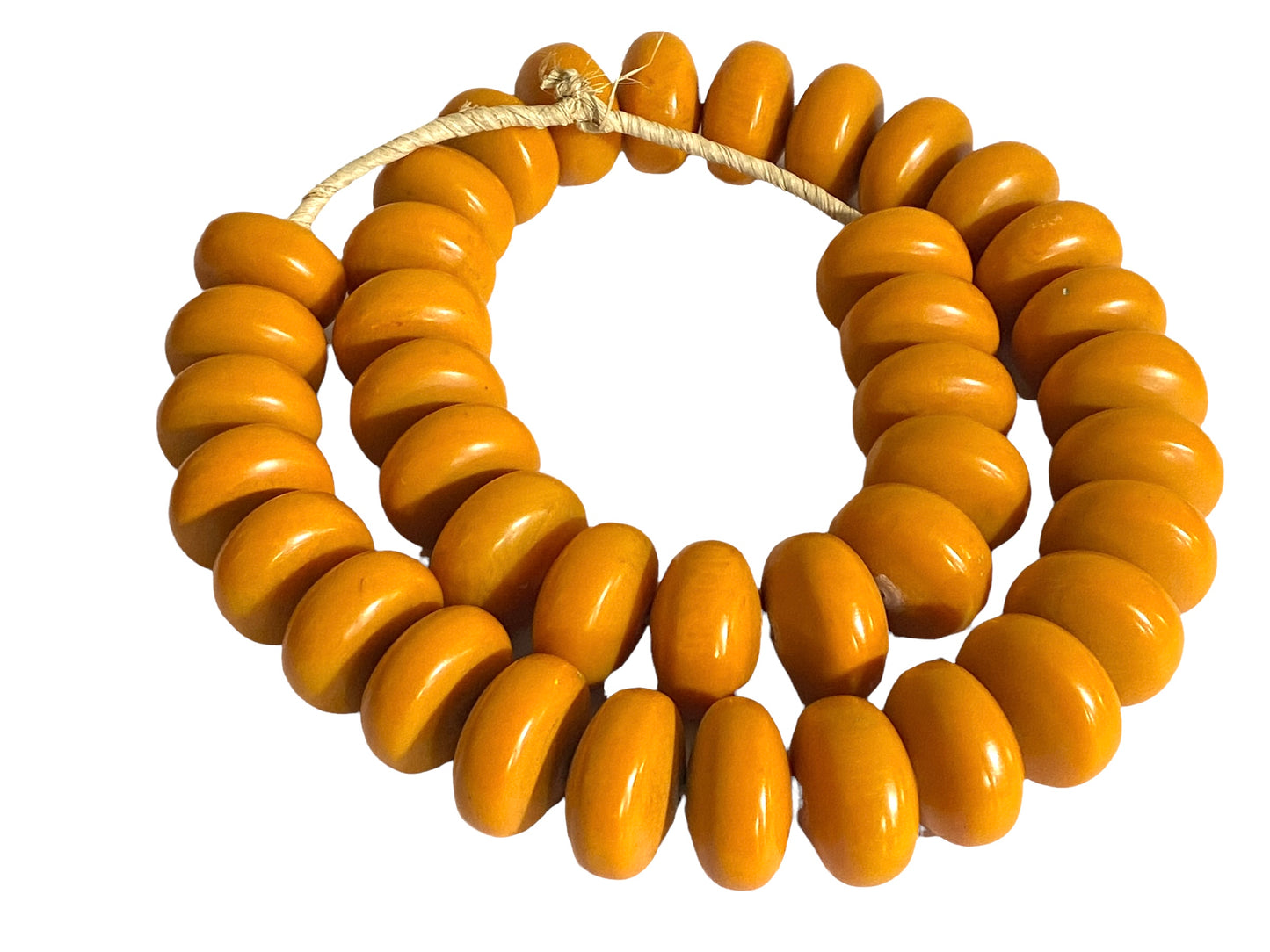 #4555 Jumbo African Currency 40 Amber Beads Nigeria