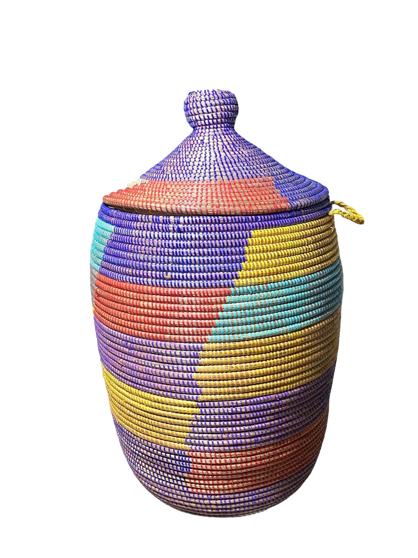 #4584 Lg Basket with Lid Senegal West Africa 28" H