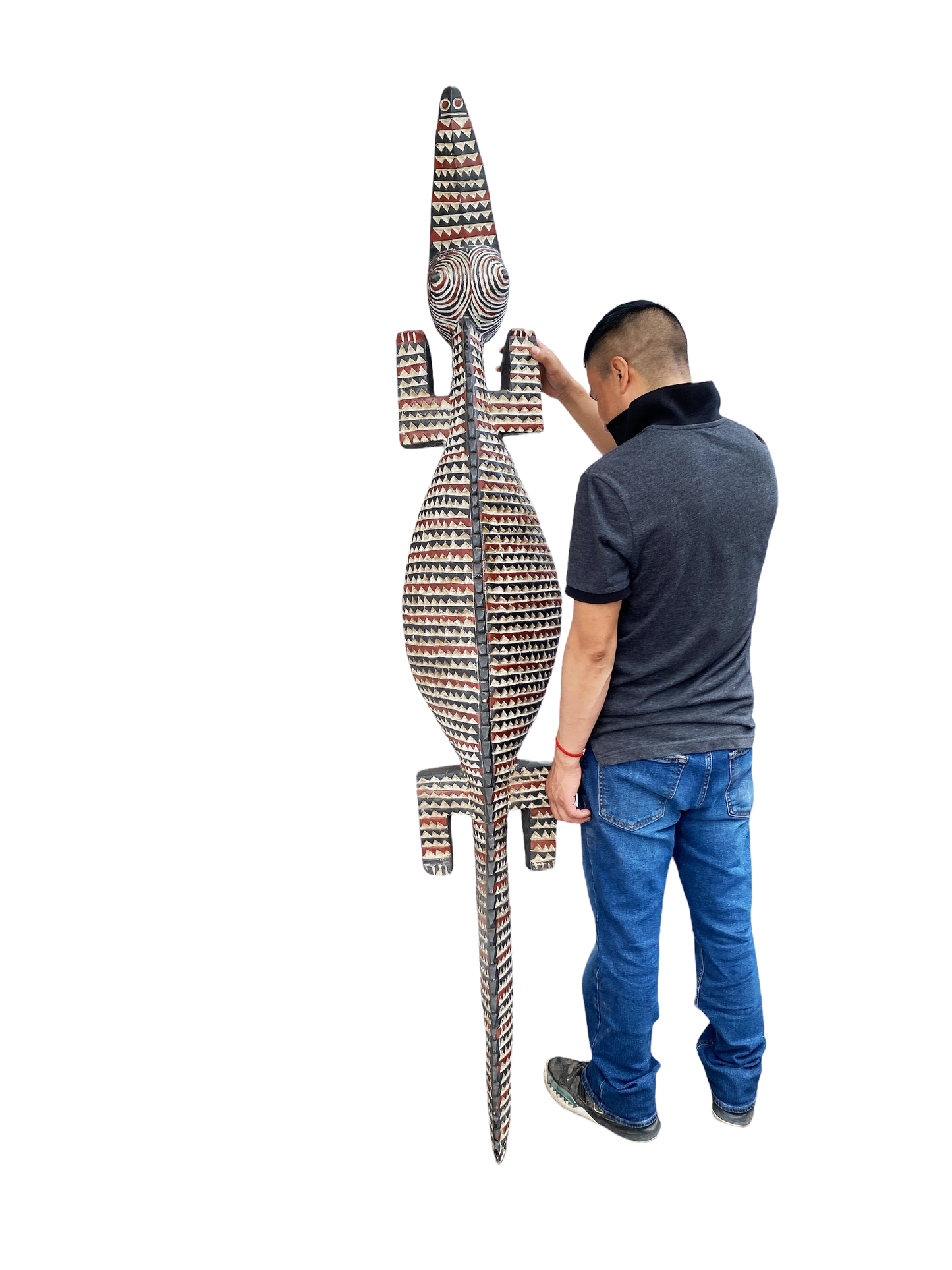 #4670 African Life size  Crocodile Nuna Bobo Burkina Faso 79" W