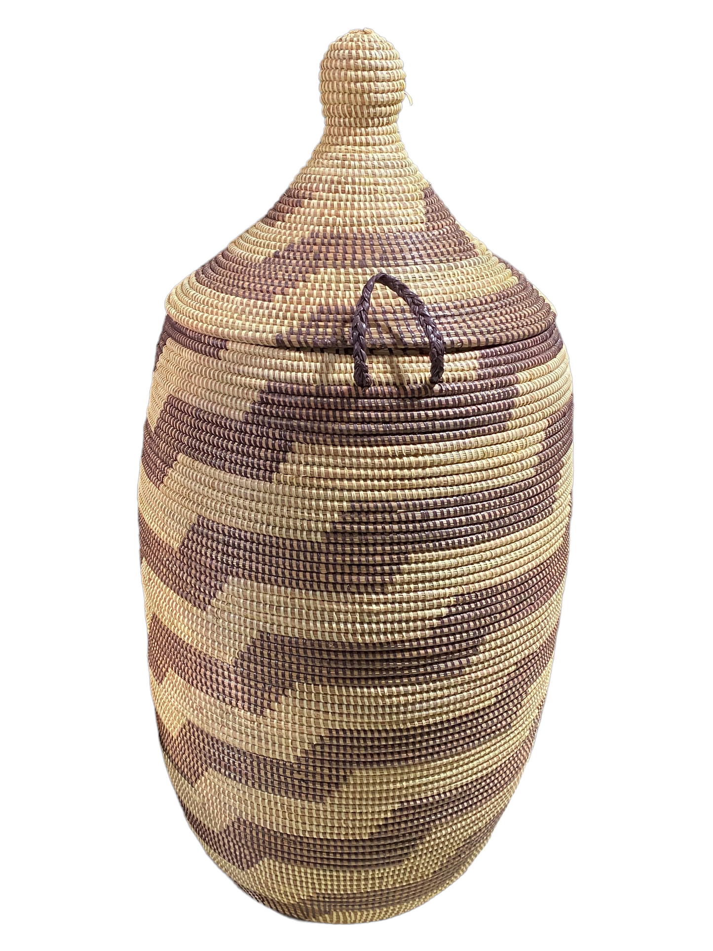 #4941 Lg Basket with Lid Senegal West Africa 39" H