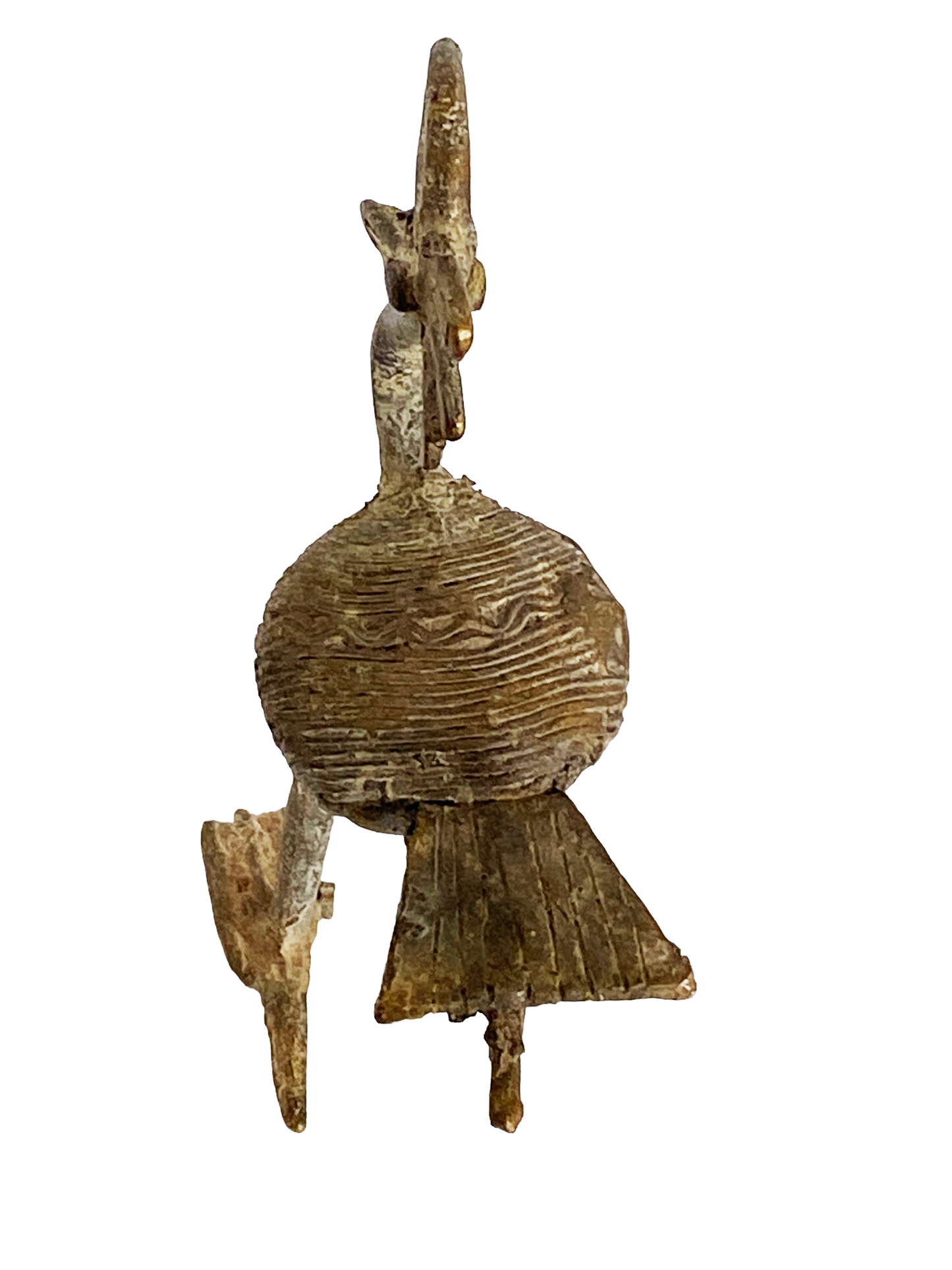 #416  African Lobi Bronze Bird/ Gold Weight 4.5'" W by 5.5" h