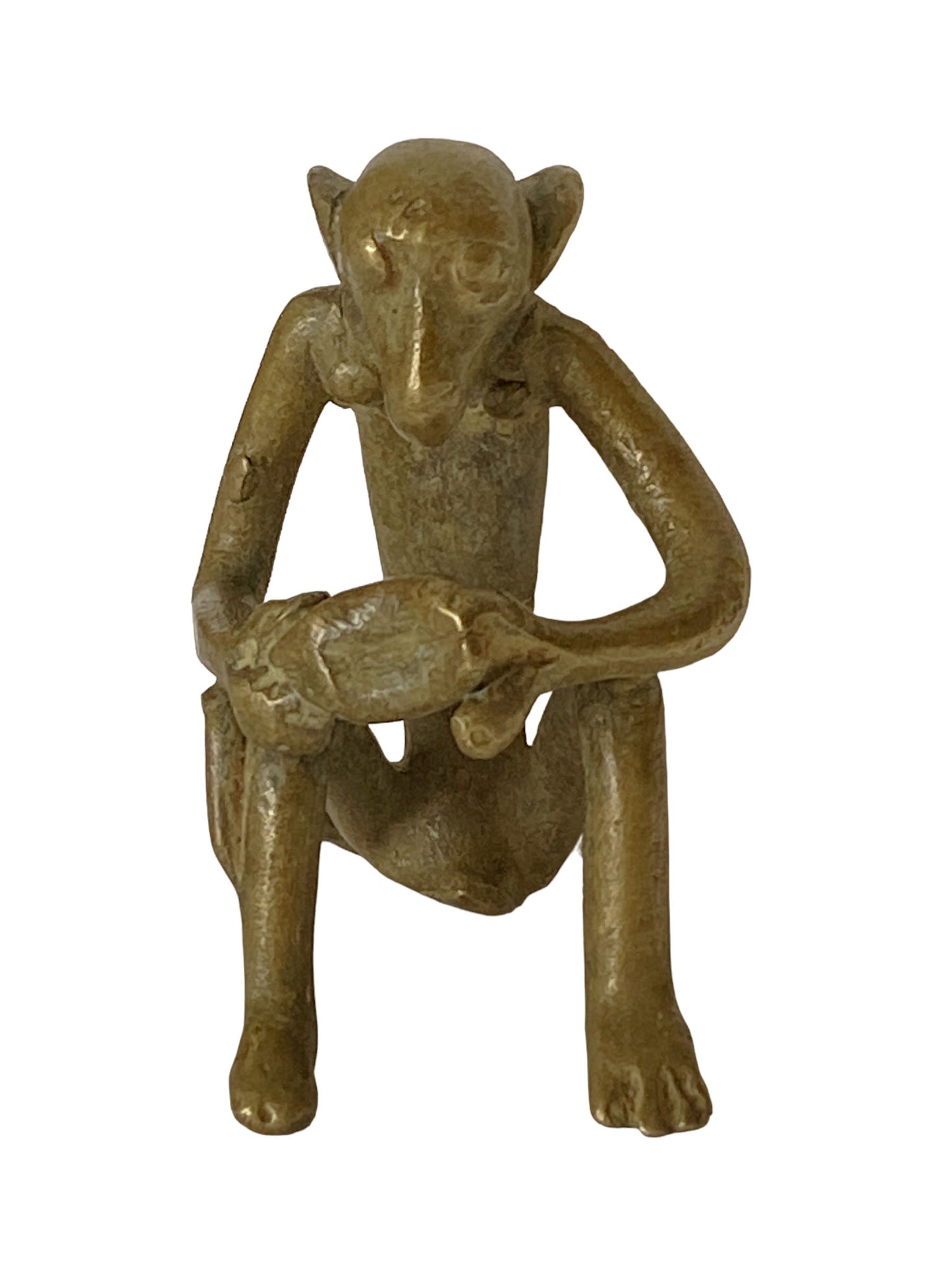 #5346 African Lobi Bronze Monkey / Gold Weight 2" H