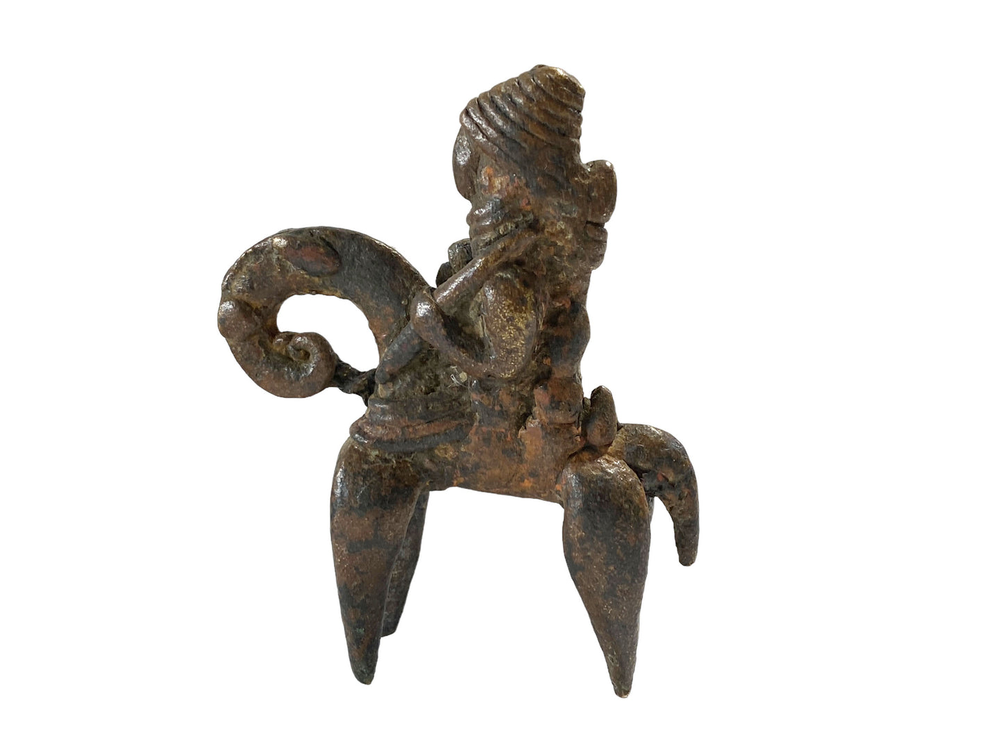 #5347 African Dogon Bronze Horseman Gold Weight Mali 2.75" H