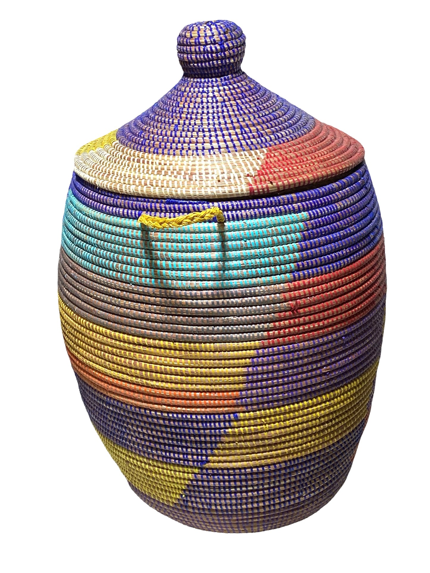 #4584 Lg Basket with Lid Senegal West Africa 28" H