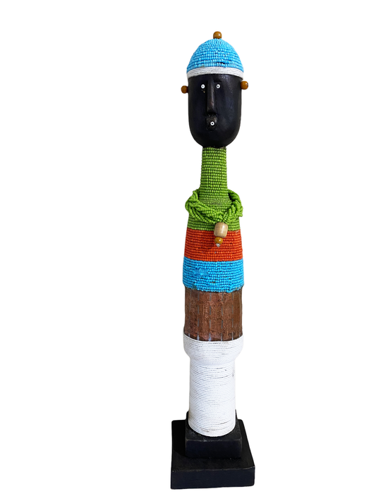 # 4707 African Namji Fertility Beaded Doll 22" H