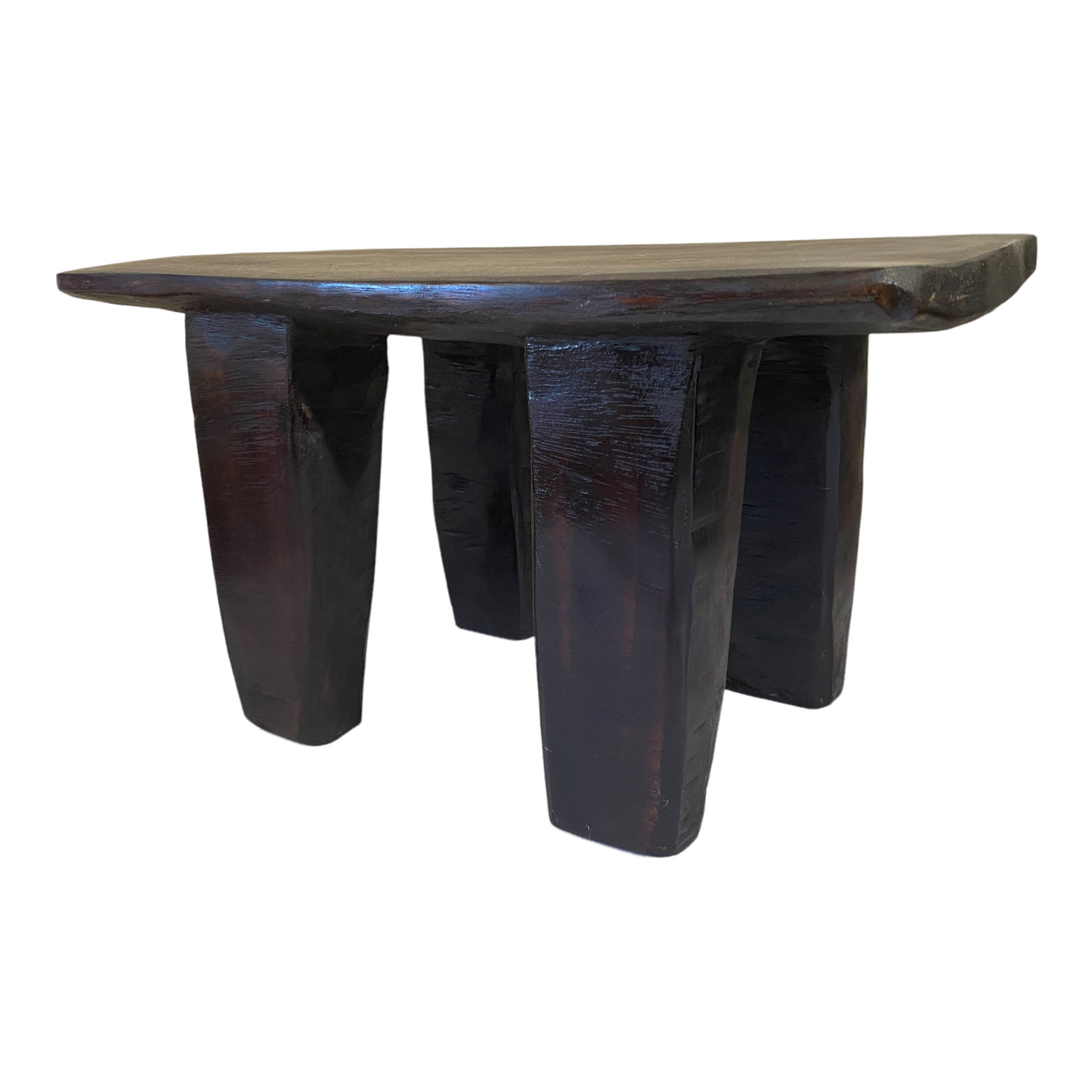 # 4852 Large African Senufo Wood Low Stool I . Coast 17.5" W