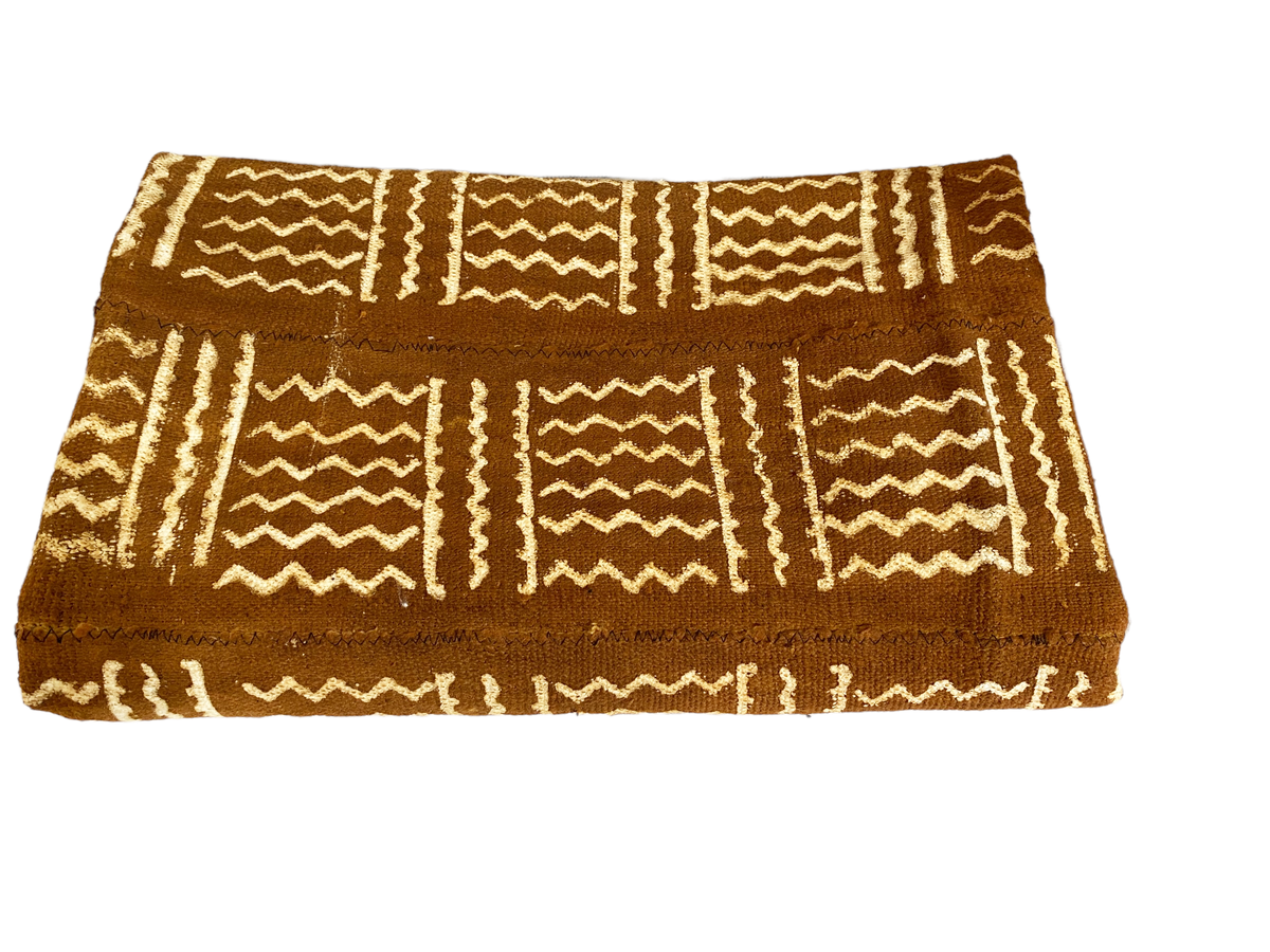 #4884 Brown & White Mud Cloth Textile Mali 37" by 60"