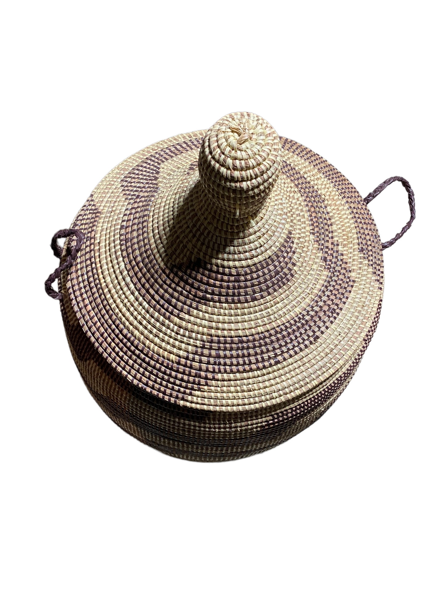 #4941 Lg Basket with Lid Senegal West Africa 39" H