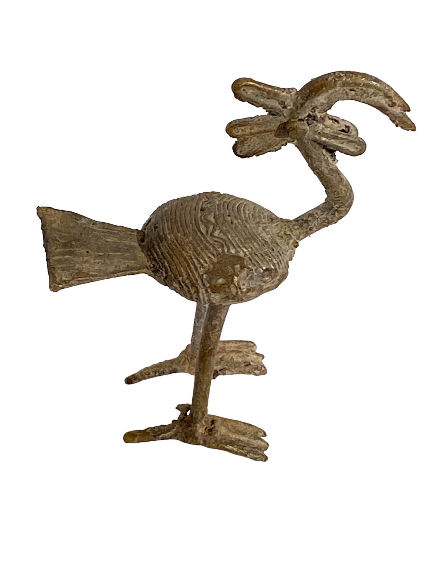#416  African Lobi Bronze Bird/ Gold Weight 4.5'" W by 5.5" h
