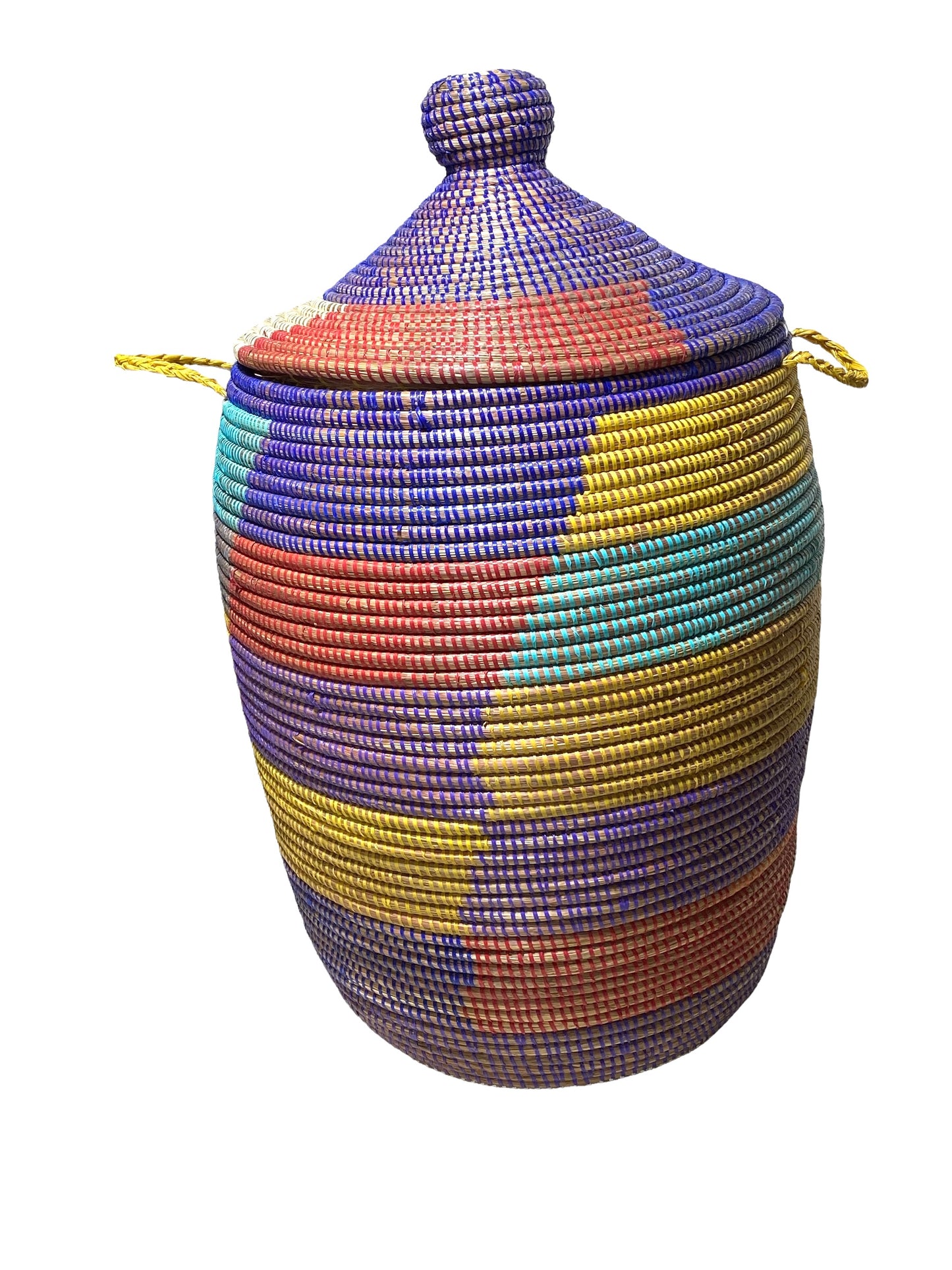 #4584 Lg Basket with Lid Senegal West Africa 28" H