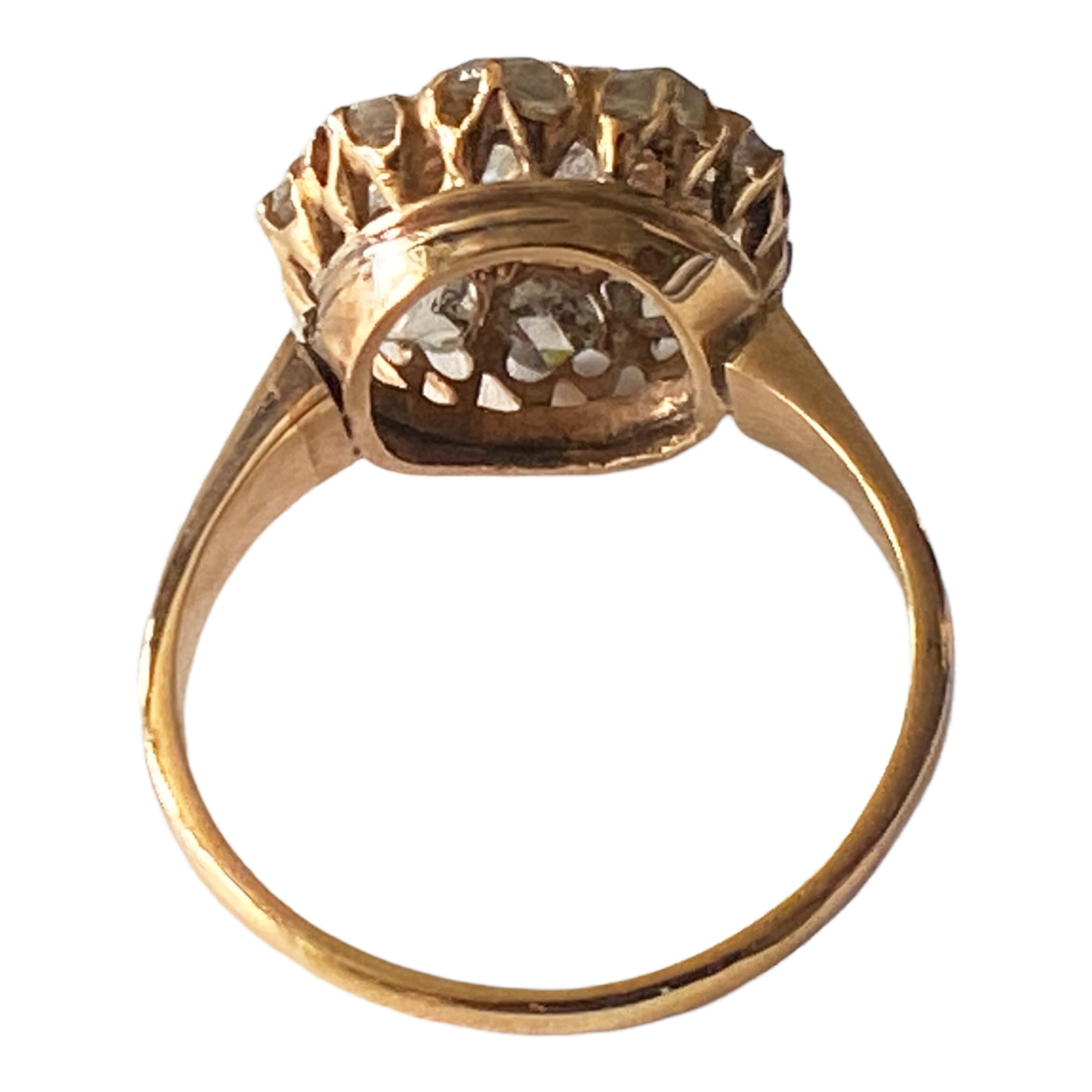 #4867  14K Yellow Gold Rose Cut Diamond Ring size 5 3/8