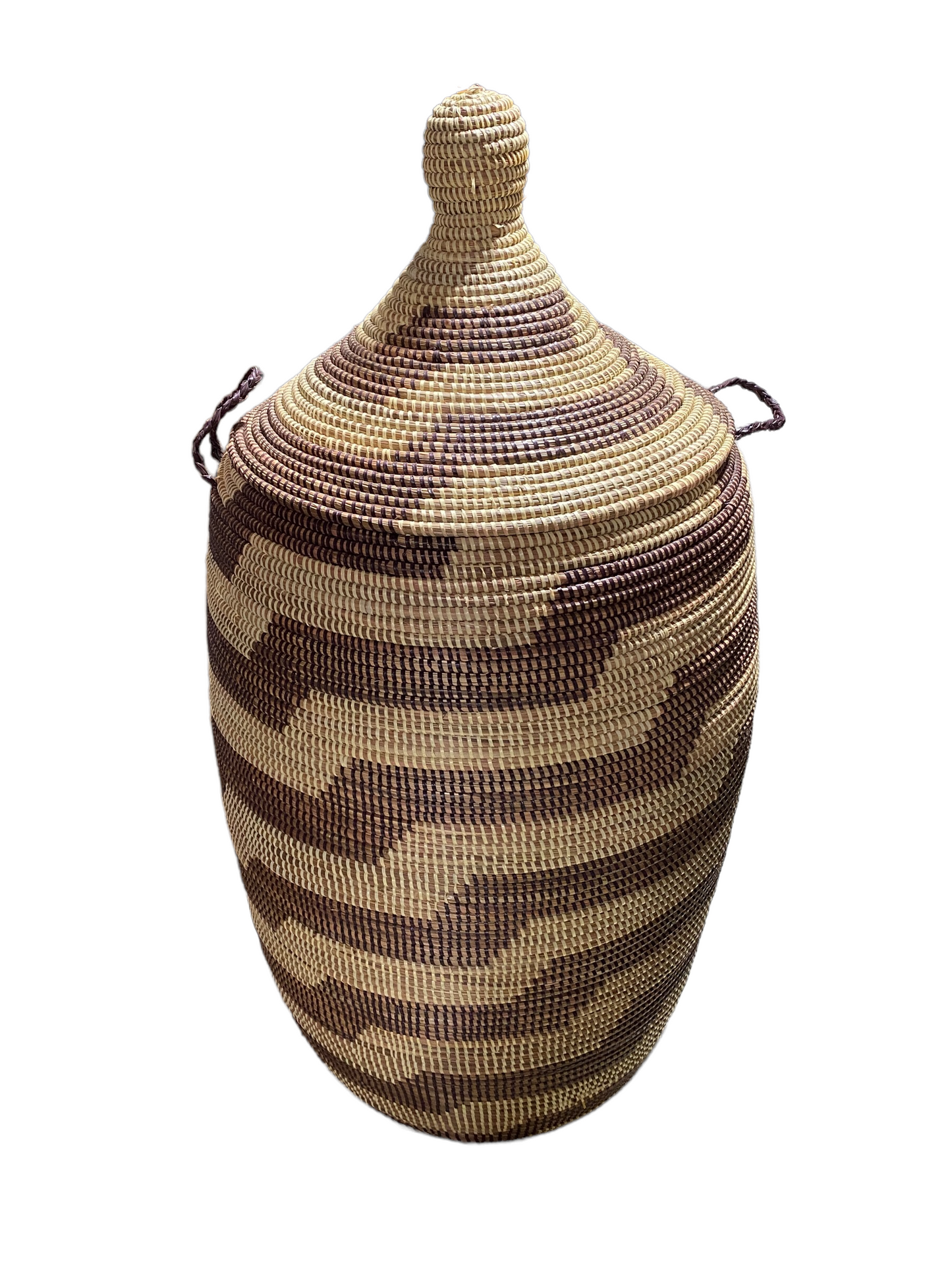 #4941 Lg Basket with Lid Senegal West Africa 39" H