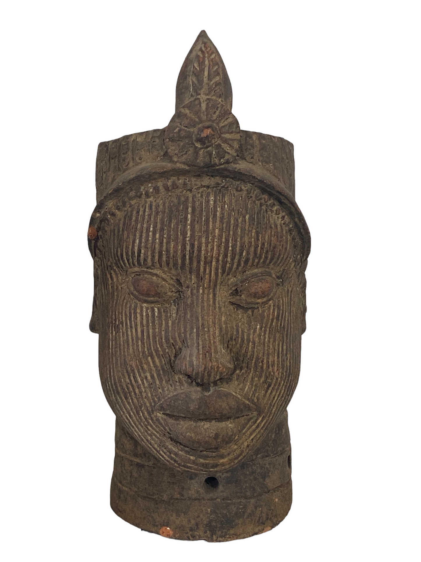 #8223 Large Ife Clay / Terracotta Head of Oni Yoruba Nigeria African 17.5" H