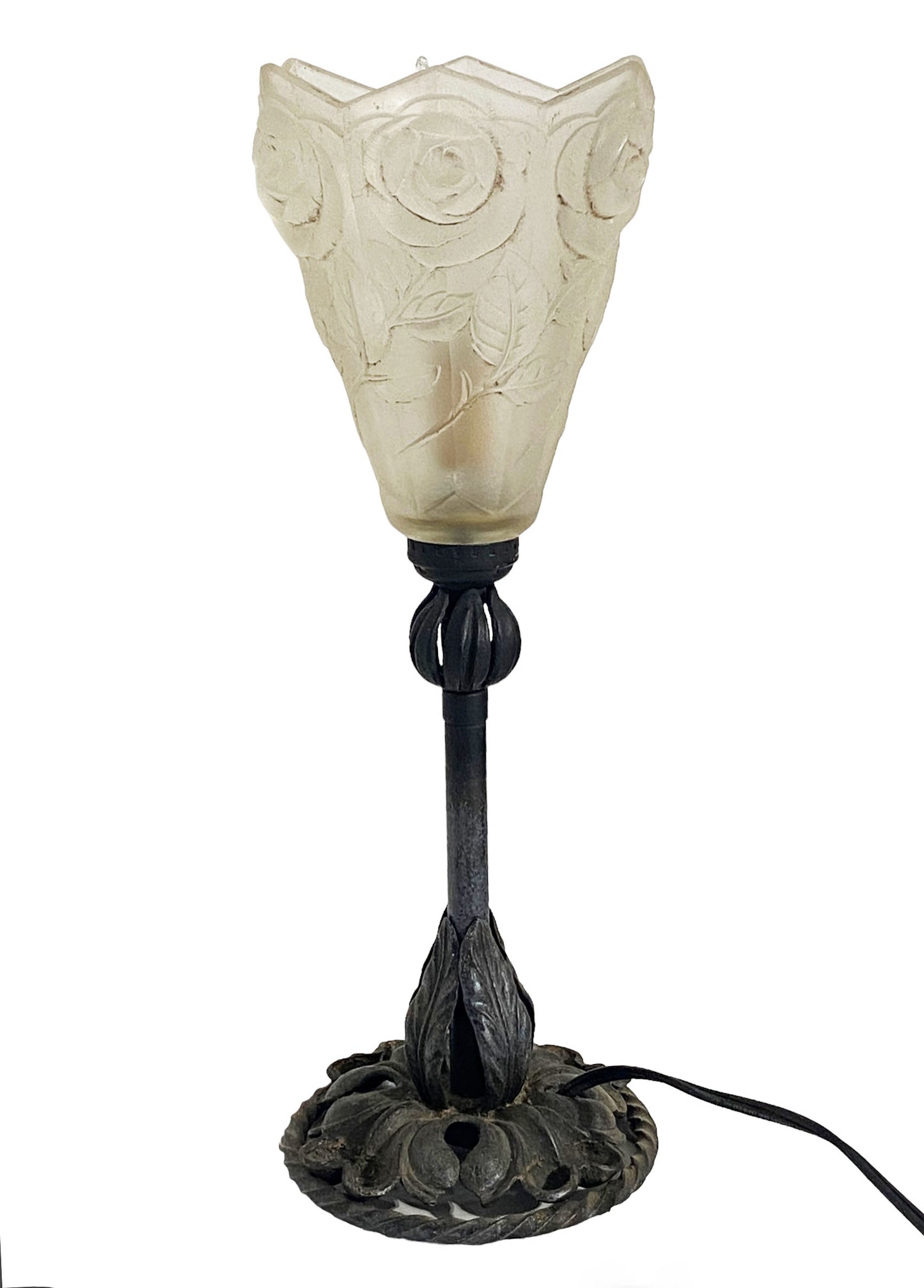 #5404 1920 French Table Lamp Verrerie Des Hanots Verlys