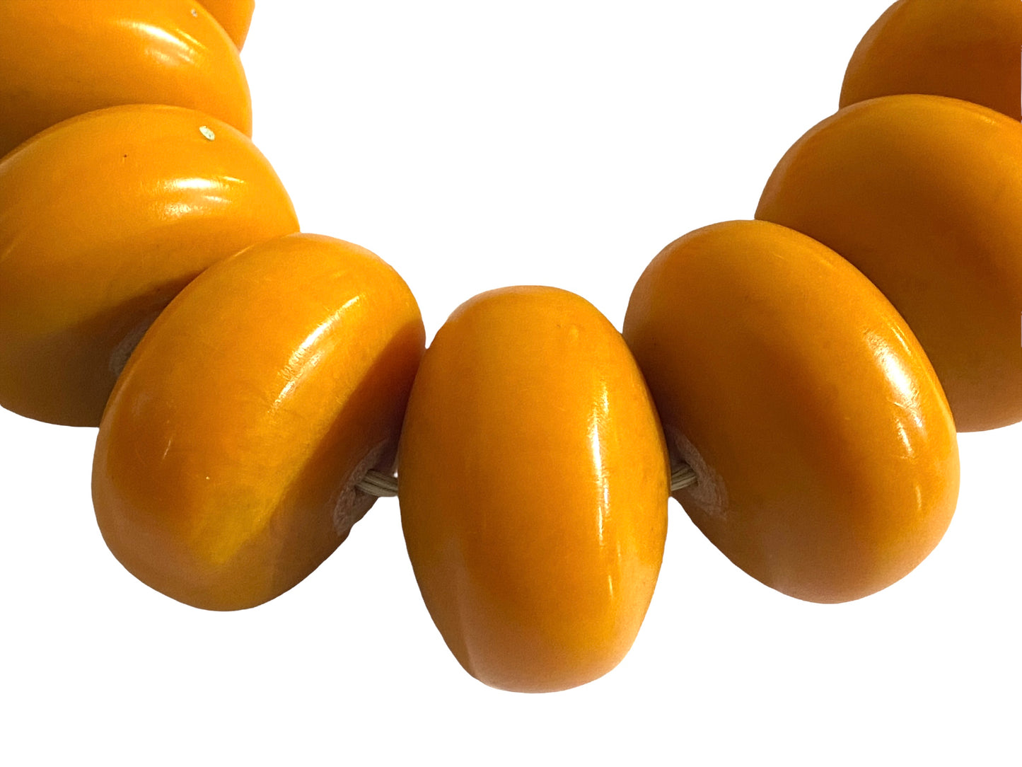 #4555 Jumbo African Currency 40 Amber Beads Nigeria