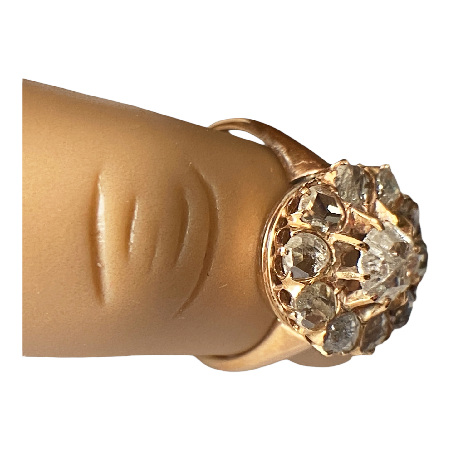 #4867  14K Yellow Gold Rose Cut Diamond Ring size 5 3/8