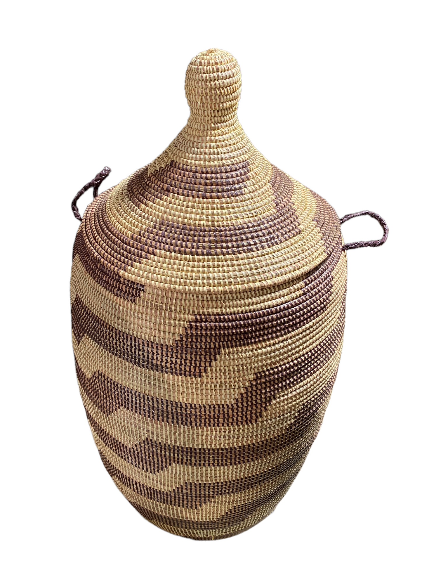 #4941 Lg Basket with Lid Senegal West Africa 39" H