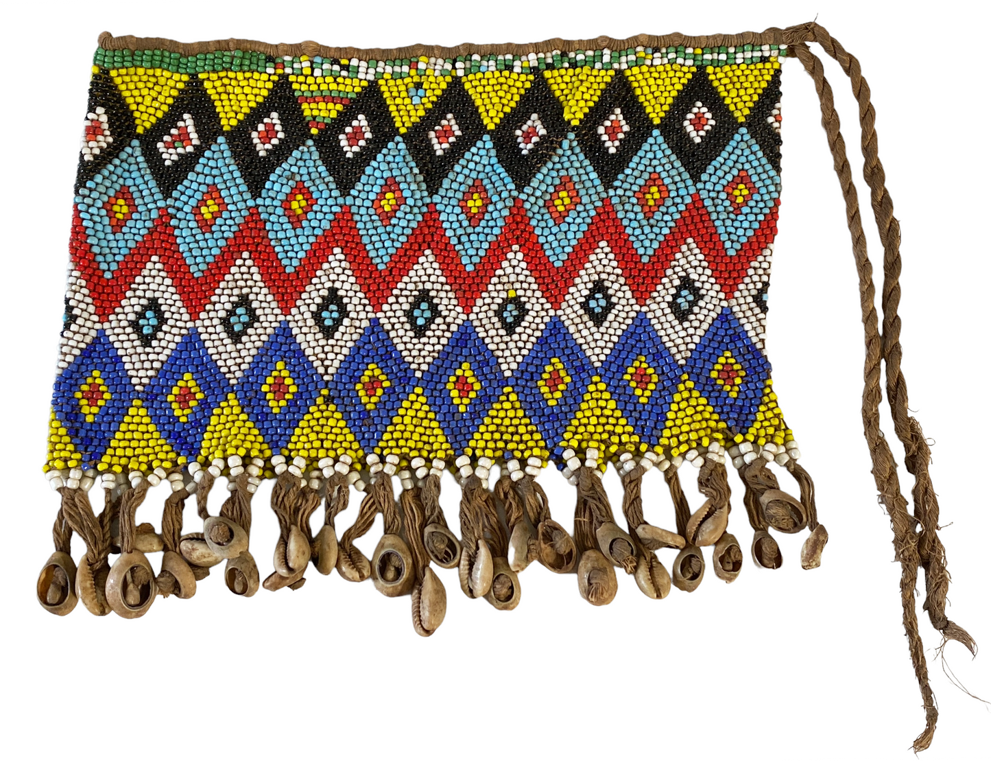 #4987 Vintage Ceremonial Skirt Kirdi Beaded Cache Sex Pikuran Cameroon
