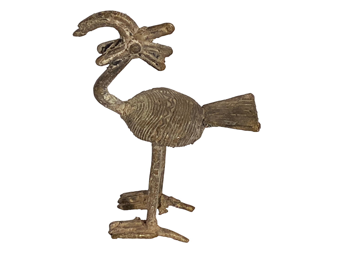 #416  African Lobi Bronze Bird/ Gold Weight 4.5'" W by 5.5" h