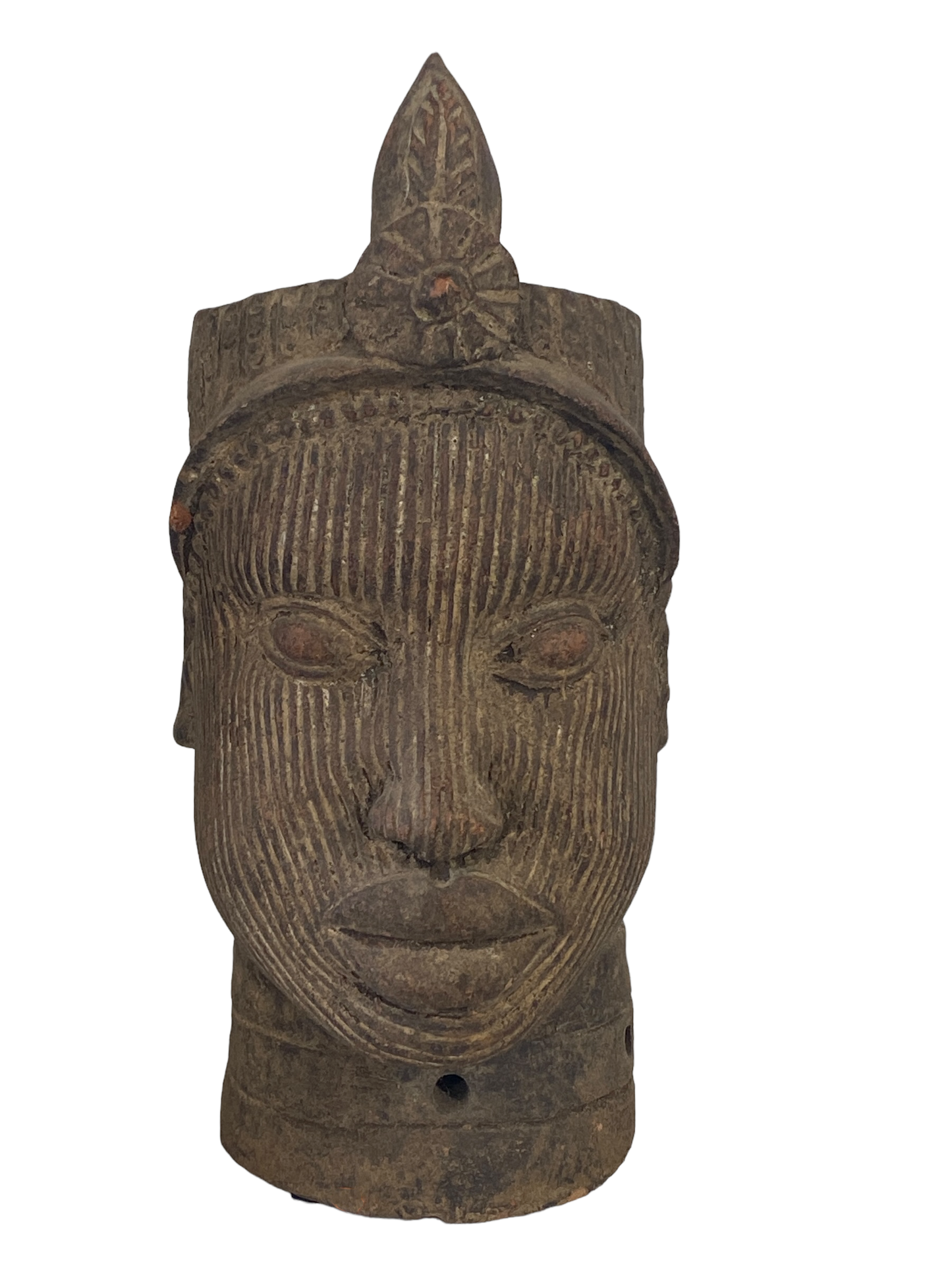 #8223 Large Ife Clay / Terracotta Head of Oni Yoruba Nigeria African 17.5" H