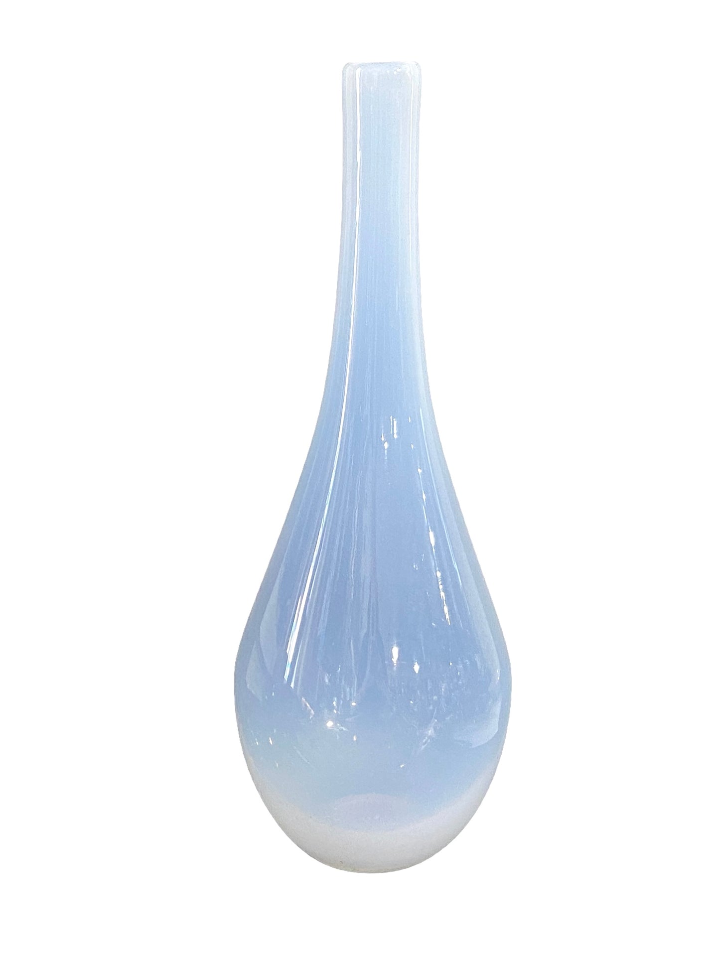 #4617 Onion shape White Glass Vase 19.5" H