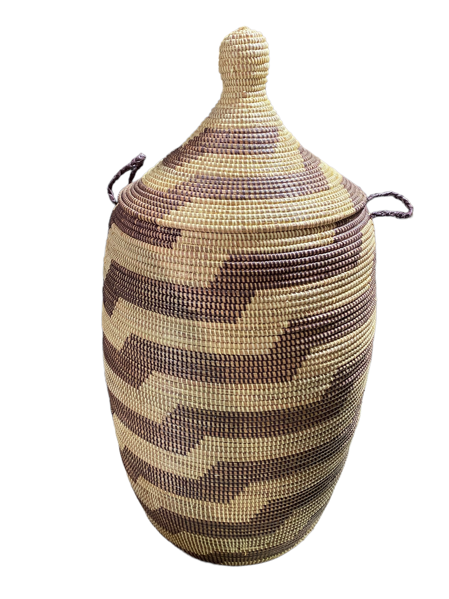 #4941 Lg  Basket with Lid Senegal West Africa 39" H