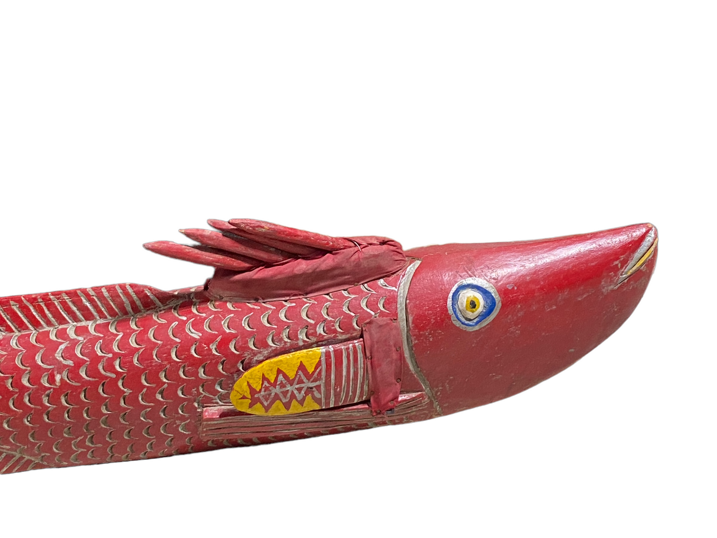 # 4938 African Wooden Fish Bozo Tribe Mali 44.5" W