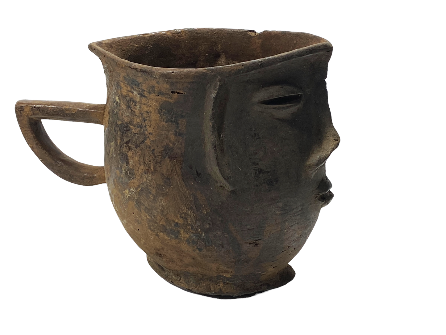 #5008 Kuba wooden Cup Figural Head Congo 7" H