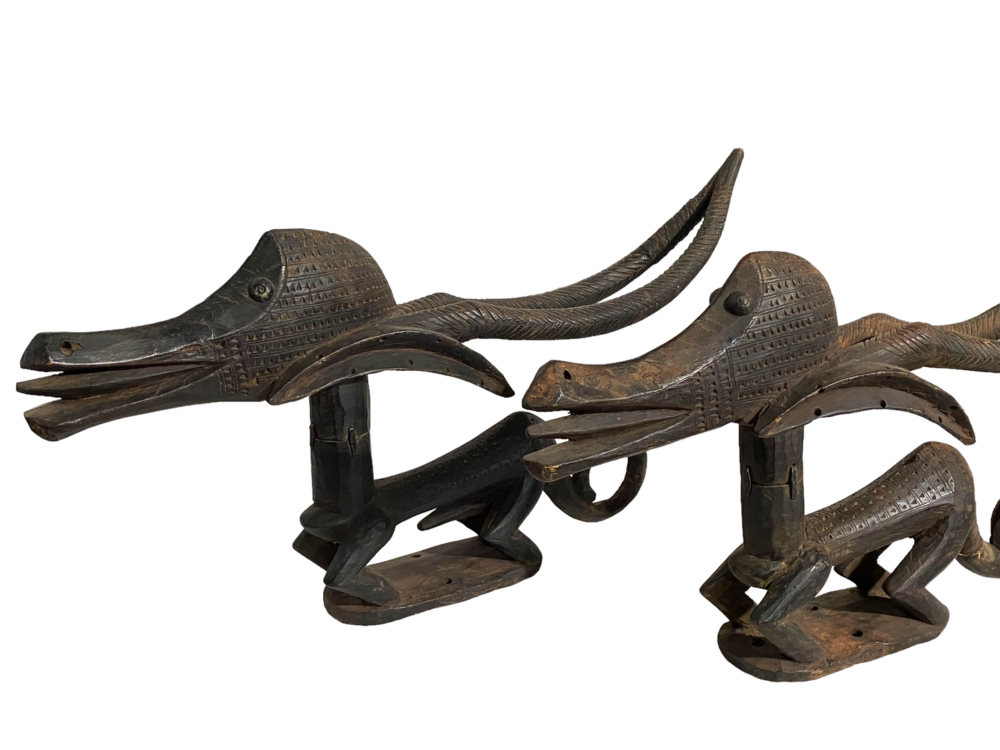 #2128 Superb female and male Bamana Chi Wara Horizontal Antelope Mali Africa