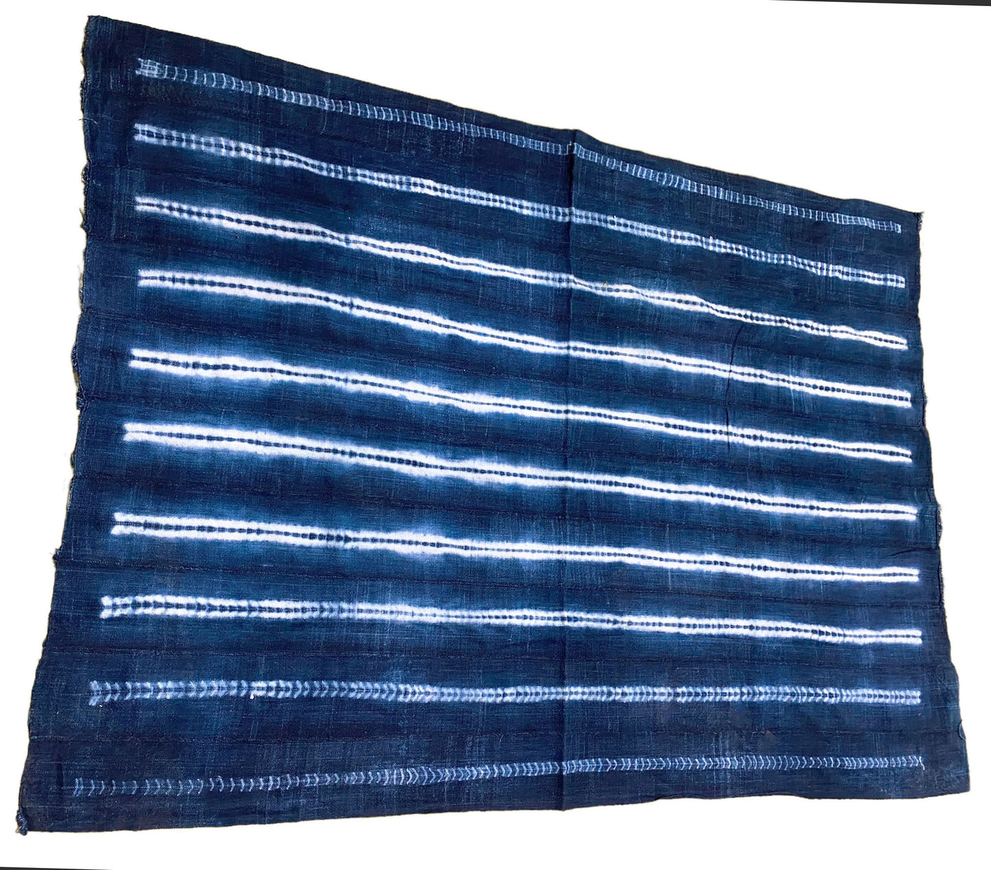 # 5342 Vintage Indigo& White Cloth - Mossi Tribe Burkina Faso 59" by 41"
