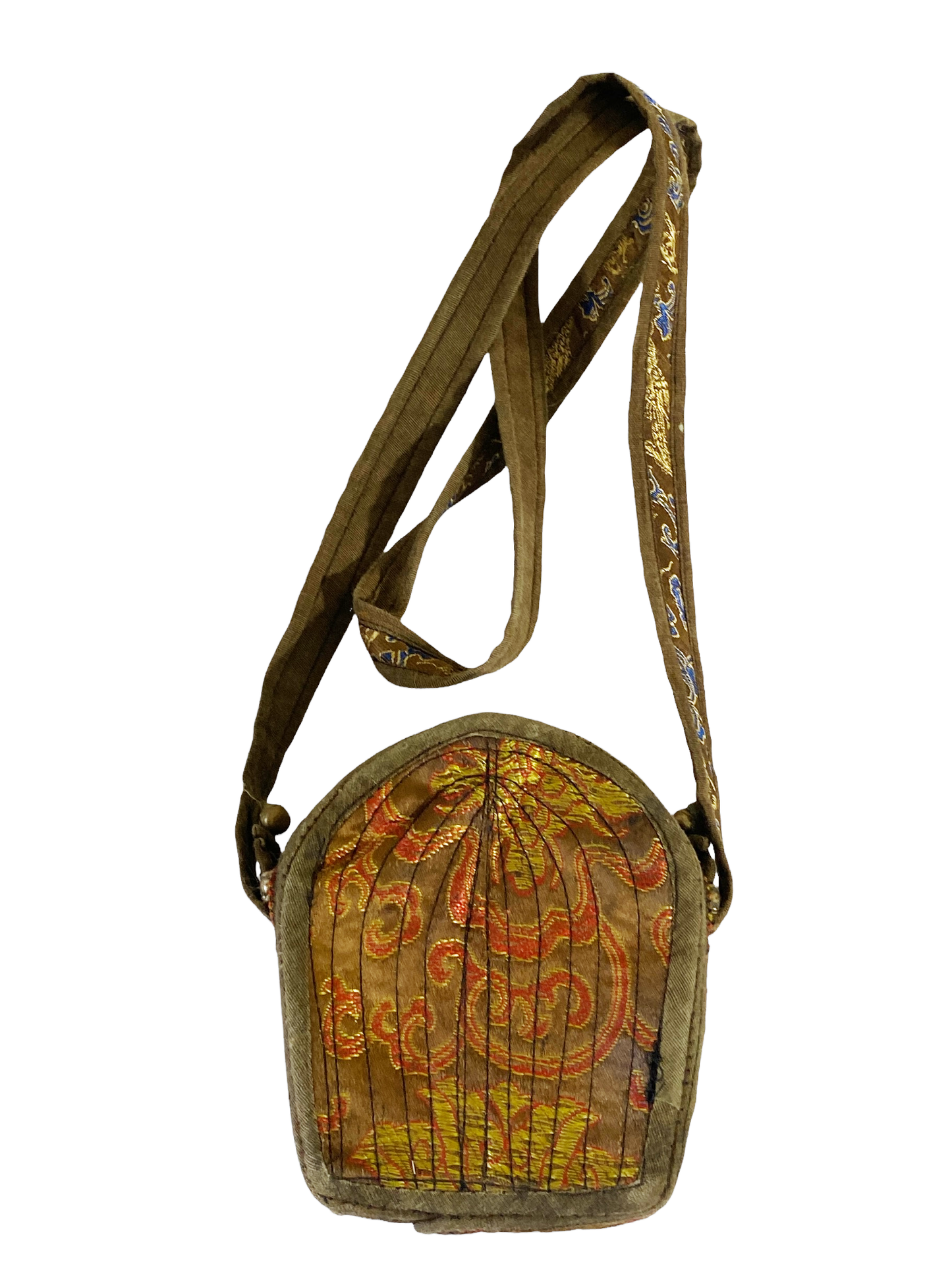 #4589 Vintage Tibetan Buddhist Ghau Traveling Prayer Bag