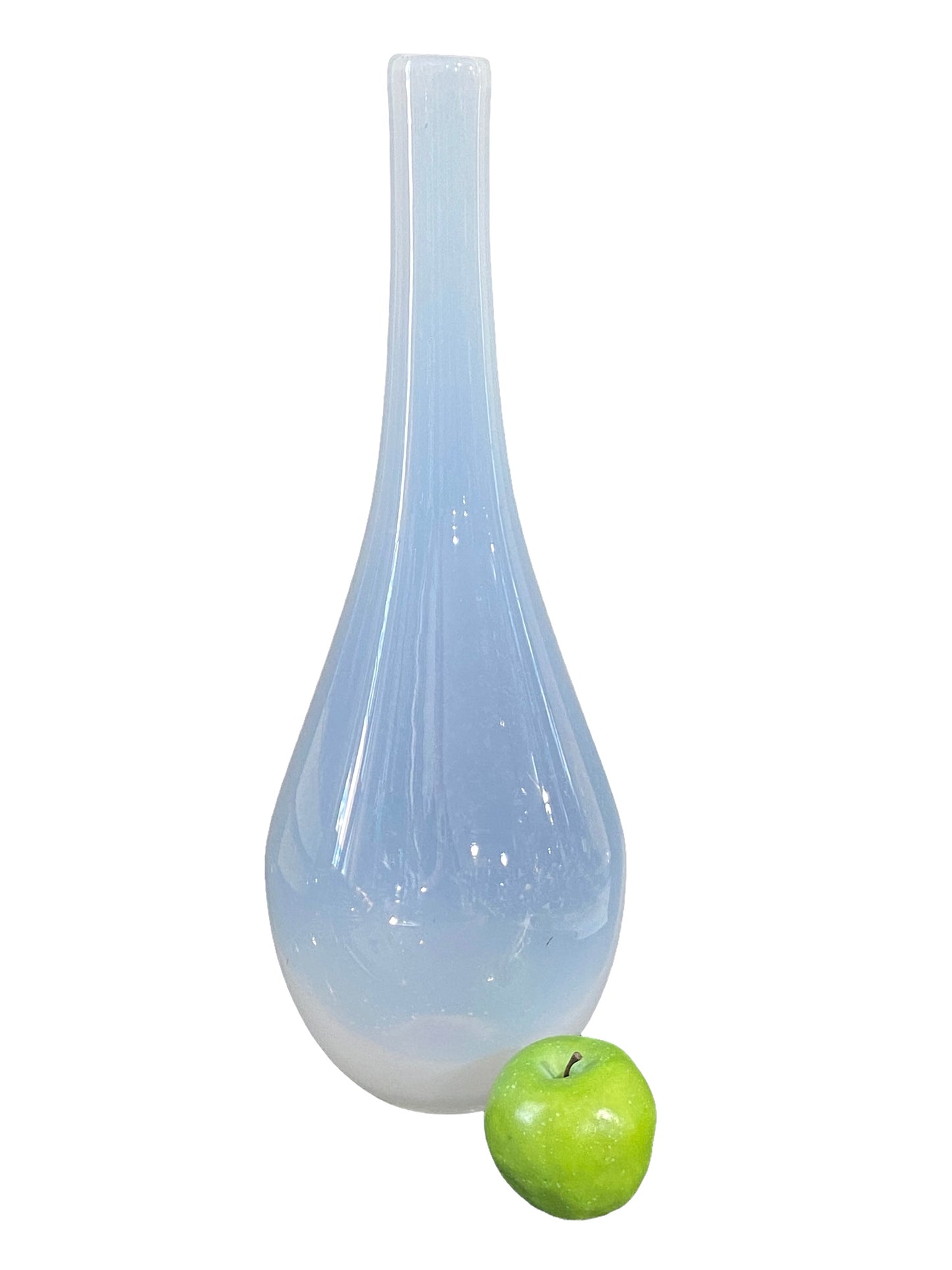#4617 Onion shape White Glass Vase 19.5" H