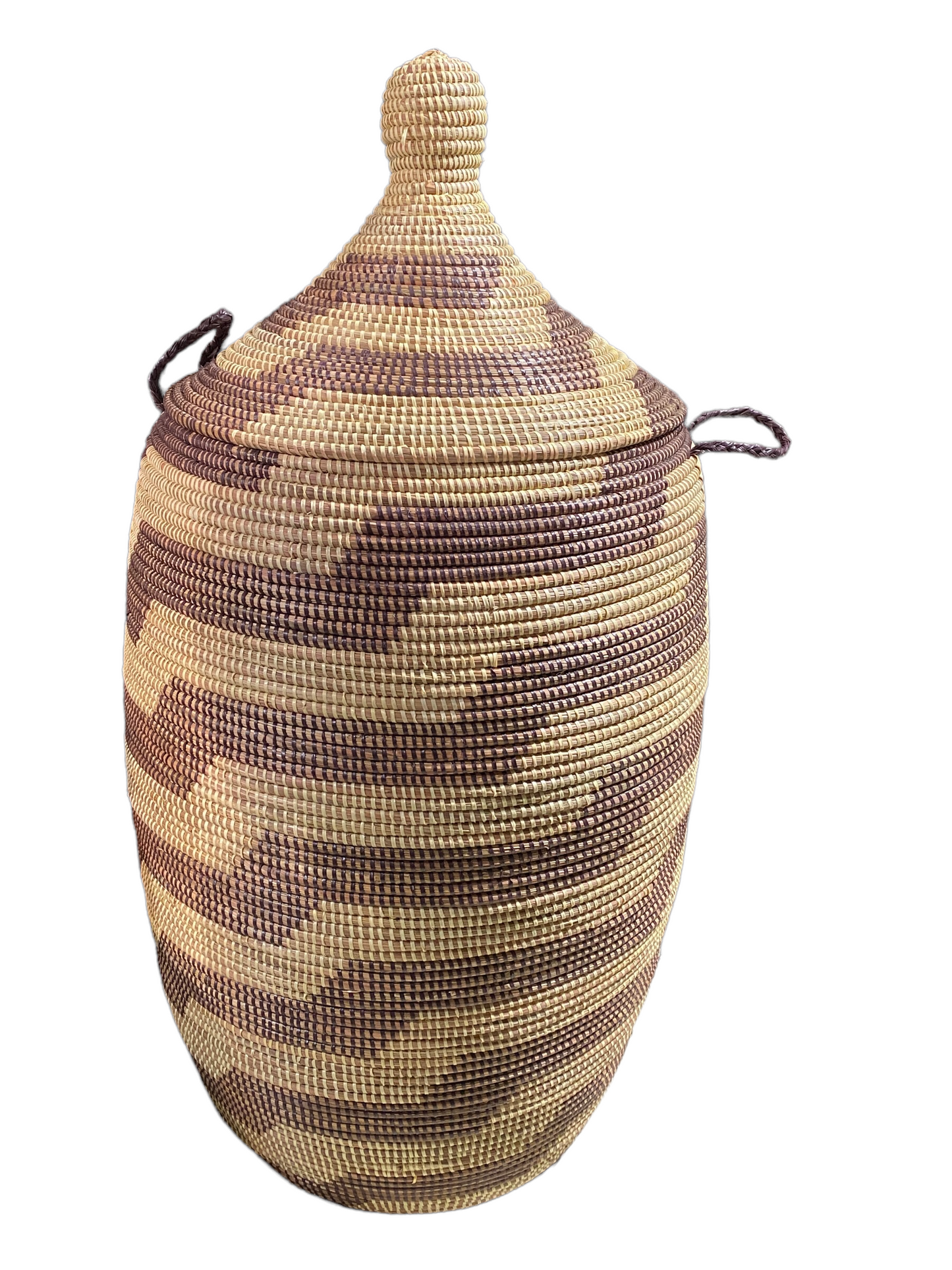 #4941 Lg Basket with Lid Senegal West Africa 39" H
