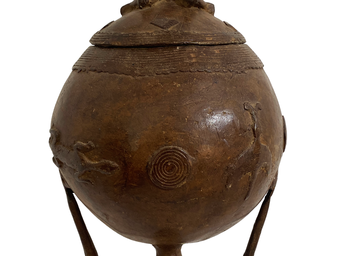 # 4990 LG African Dogon Mali Ceremonial Bronze Bowl 27" H