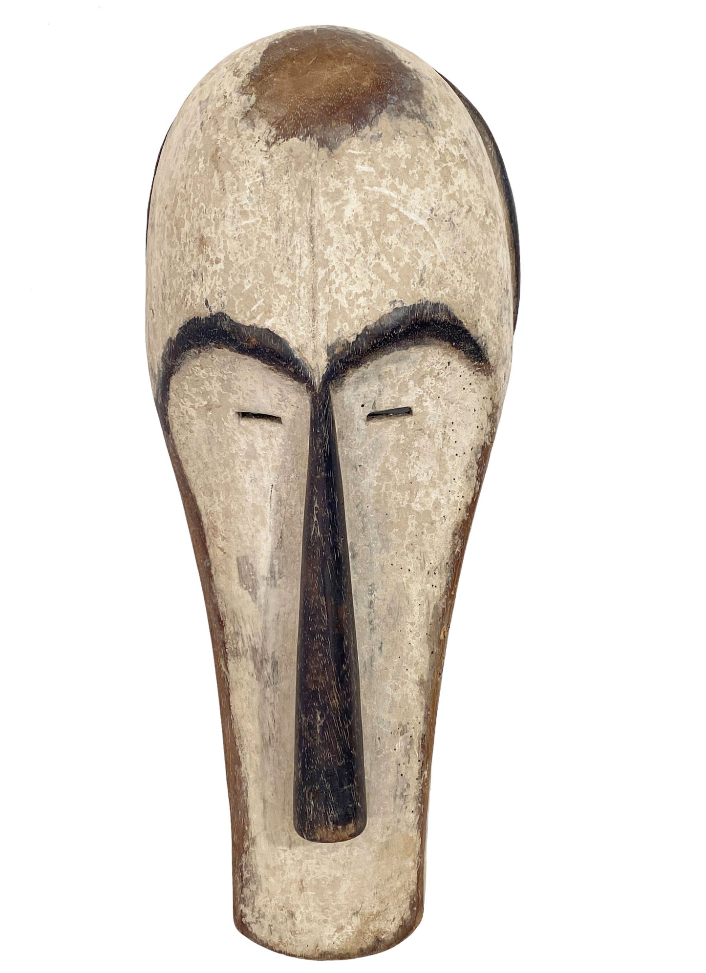 # 5381 Fang Mask Elongated Face Gabon African Mask 18" H