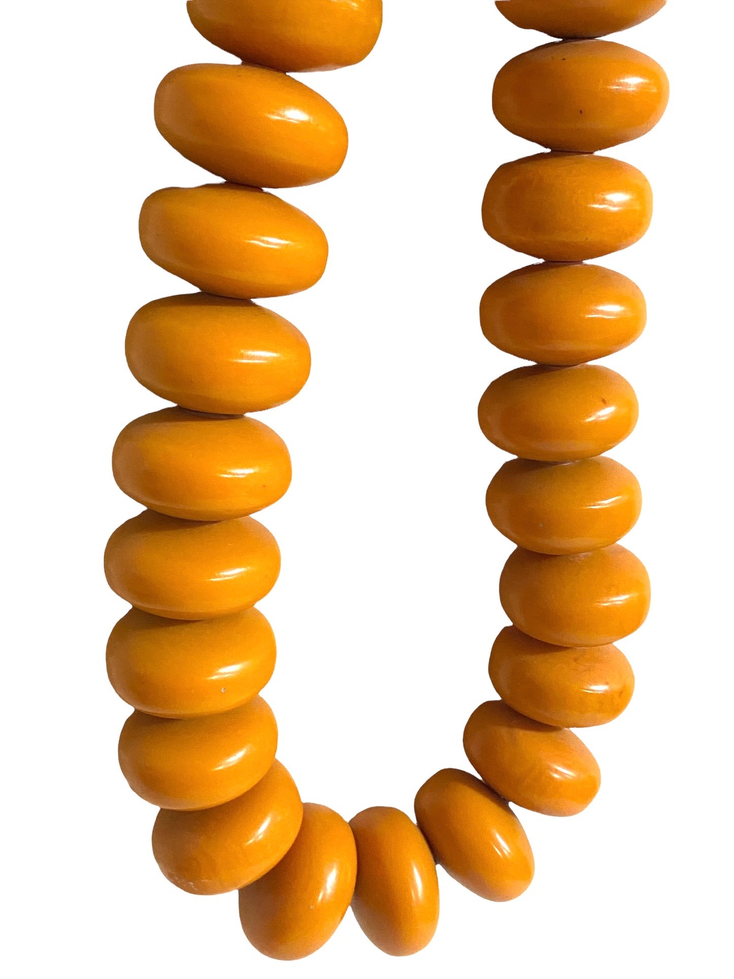 #4555 Jumbo African Currency 40 Amber Beads Nigeria
