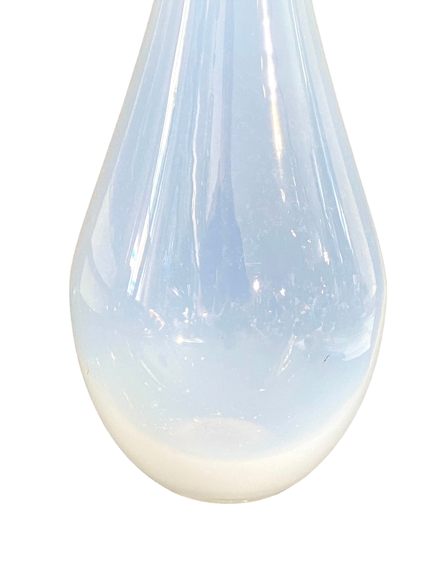 #4617 Onion shape White Glass Vase 19.5" H