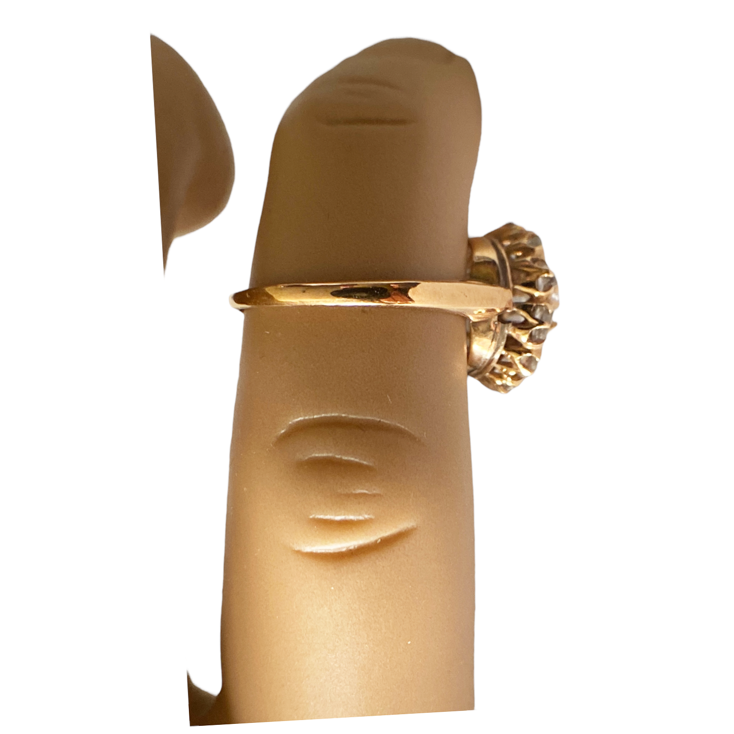 #4867  14K Yellow Gold Rose Cut Diamond Ring size 5 3/8