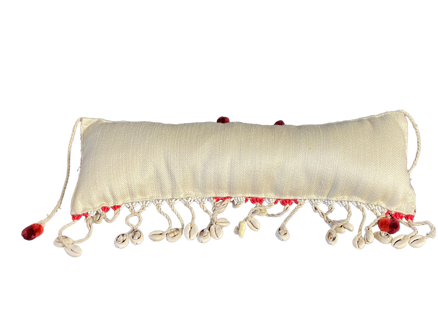 #4919 Tribal African Kirdi Beaded Pikuran Lumbar Pillow 17" W Cameroon