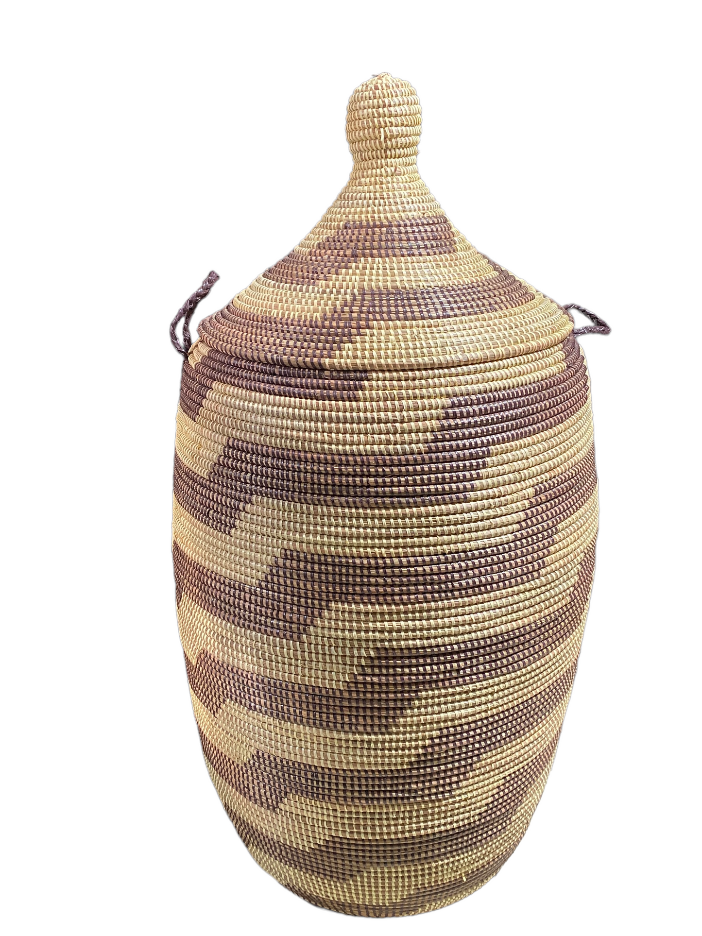 #4941 Lg Basket with Lid Senegal West Africa 39" H