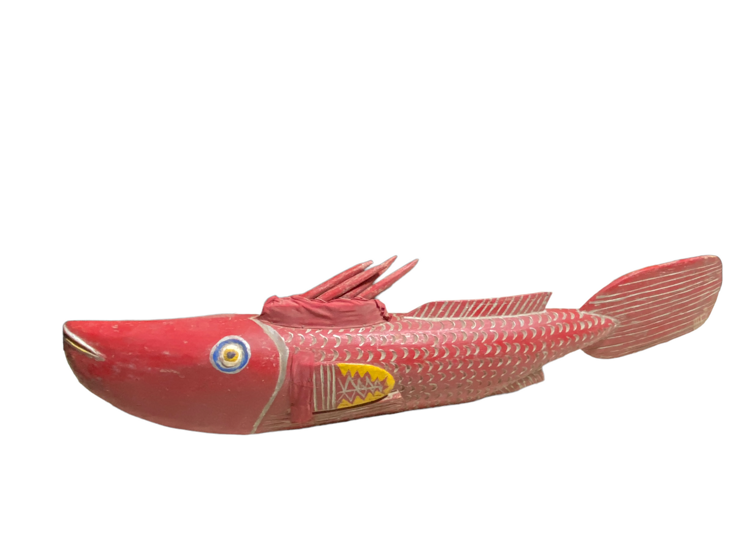 # 4938 African Wooden Fish Bozo Tribe Mali 44.5" W