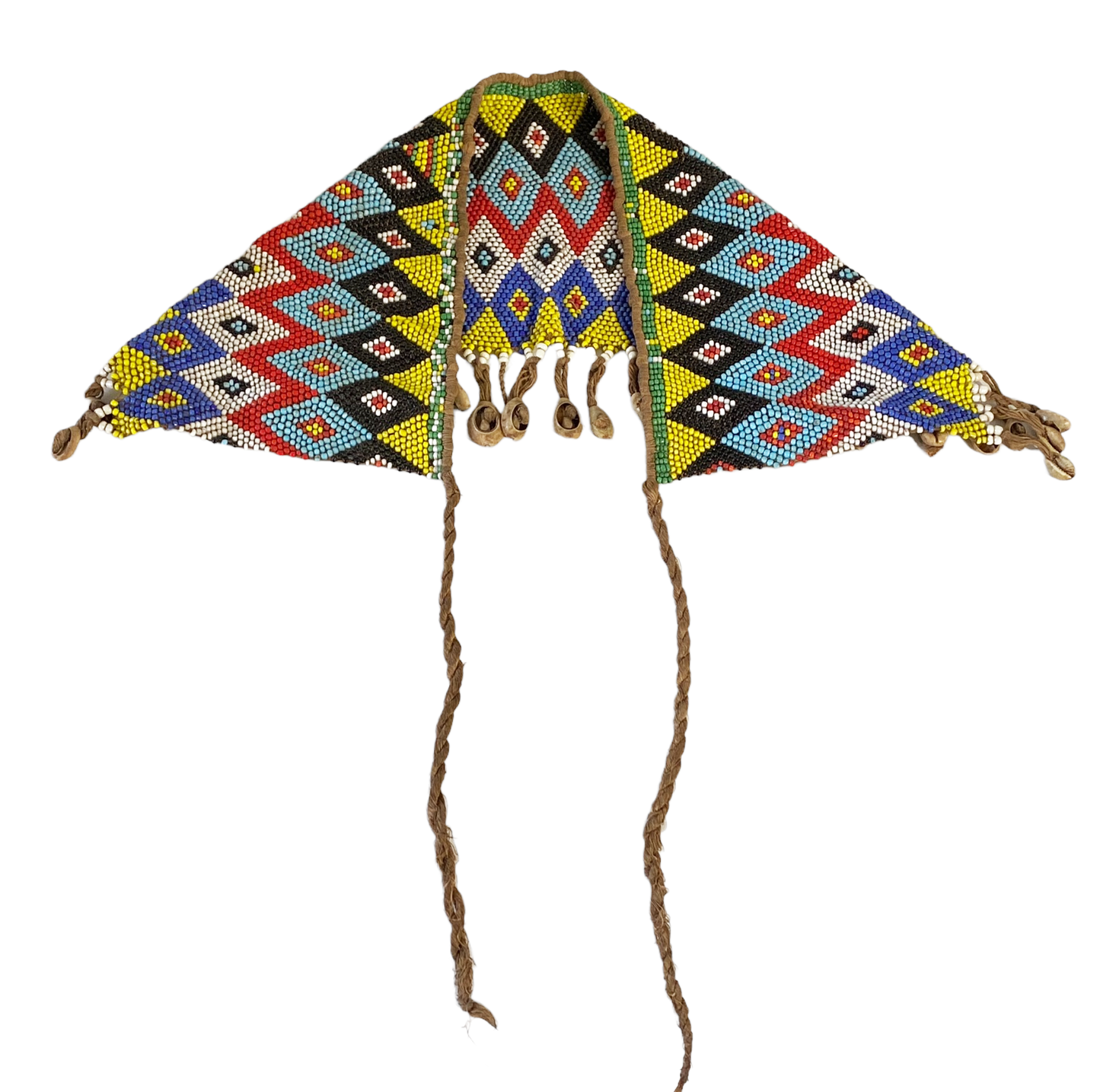#4987 Vintage Ceremonial Skirt Kirdi Beaded Cache Sex Pikuran Cameroon