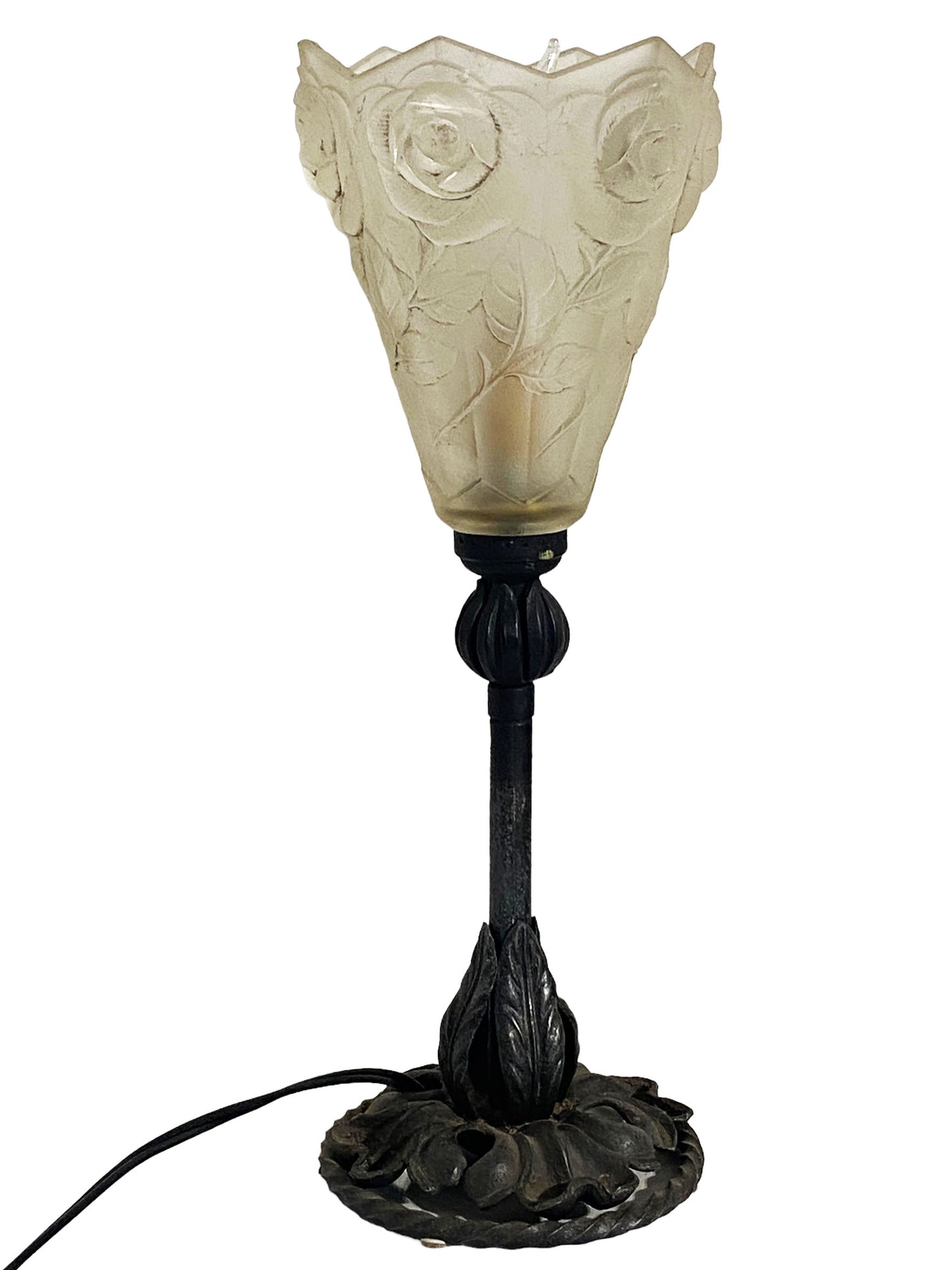 #5404 1920 French Table Lamp Verrerie Des Hanots Verlys