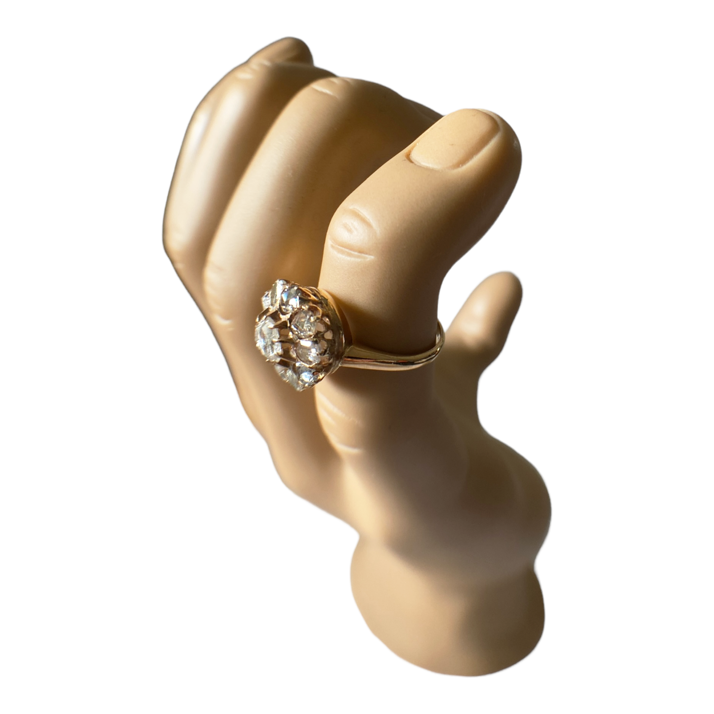 #4867  14K Yellow Gold Rose Cut Diamond Ring size 5 3/8