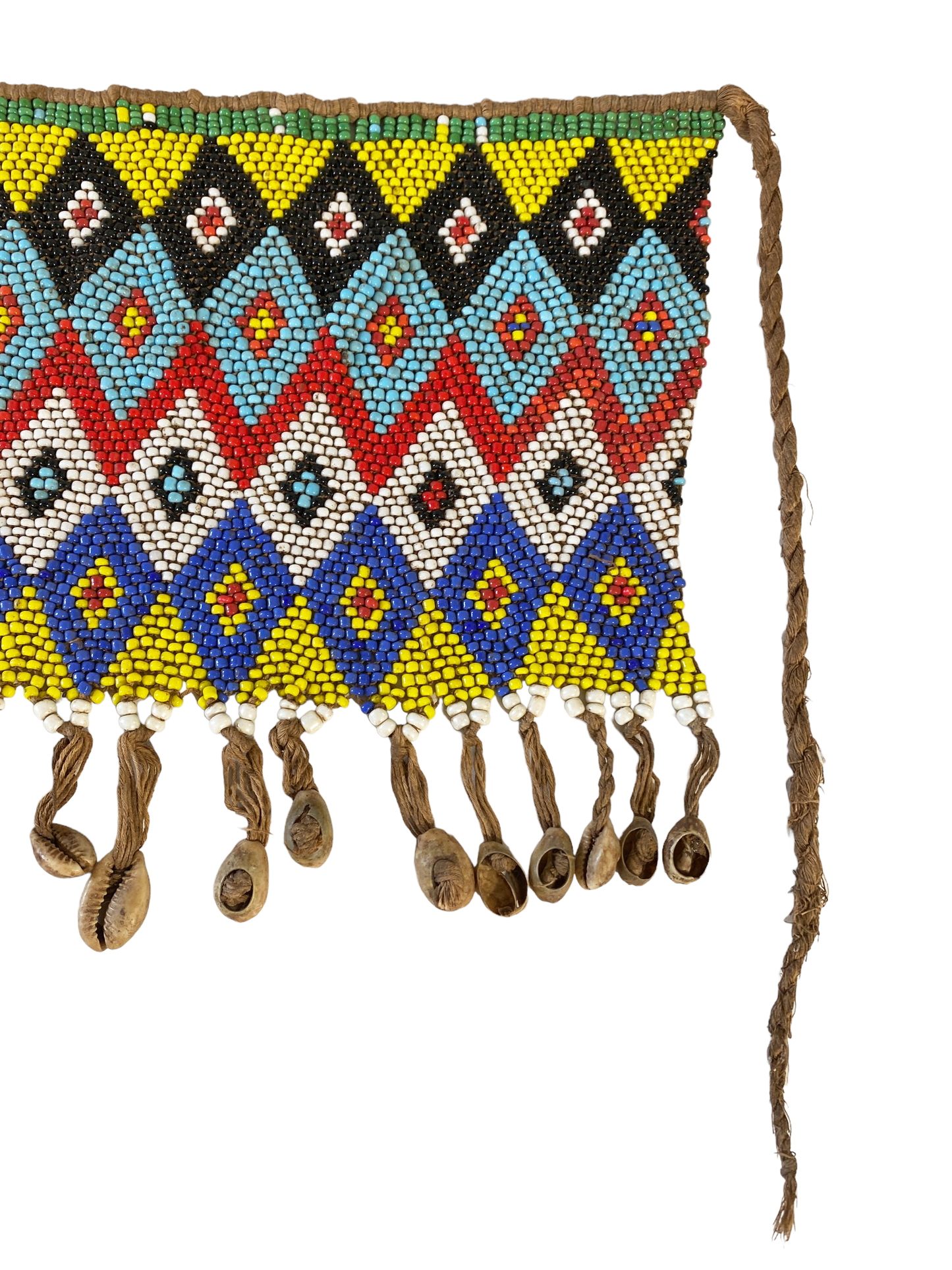 #4987 Vintage Ceremonial Skirt Kirdi Beaded Cache Sex Pikuran Cameroon