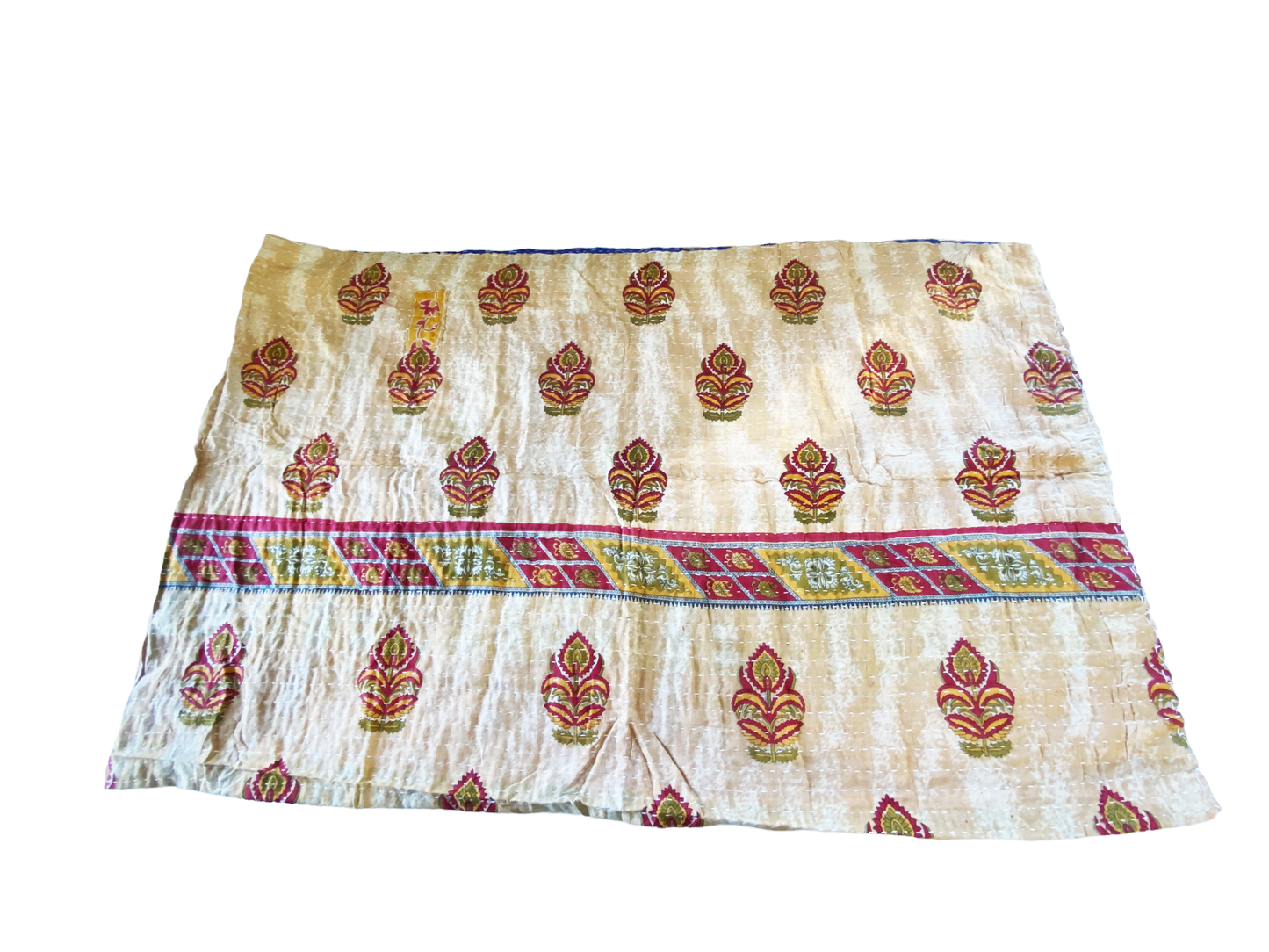 # 5195 Vintage Indian CottonThrow Kantha Quilt